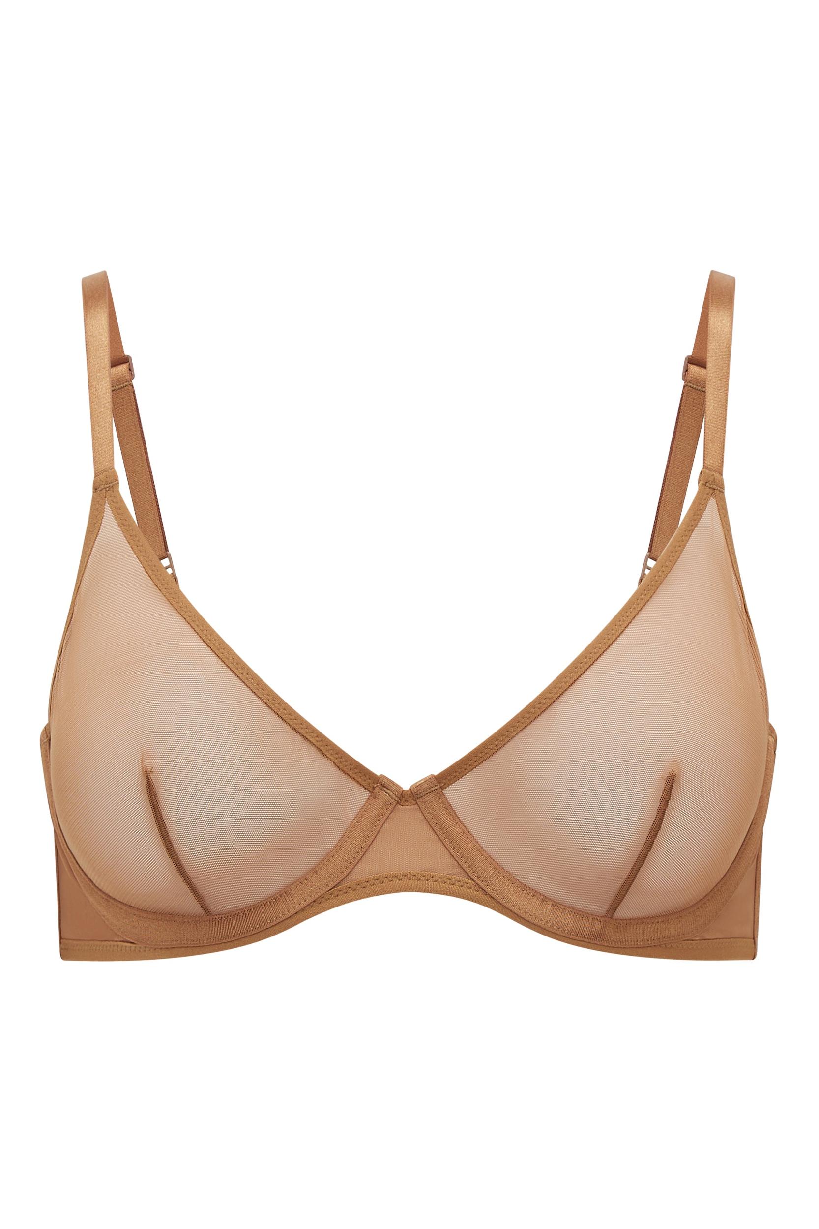 Soft Mesh Thong in Almond Product Image