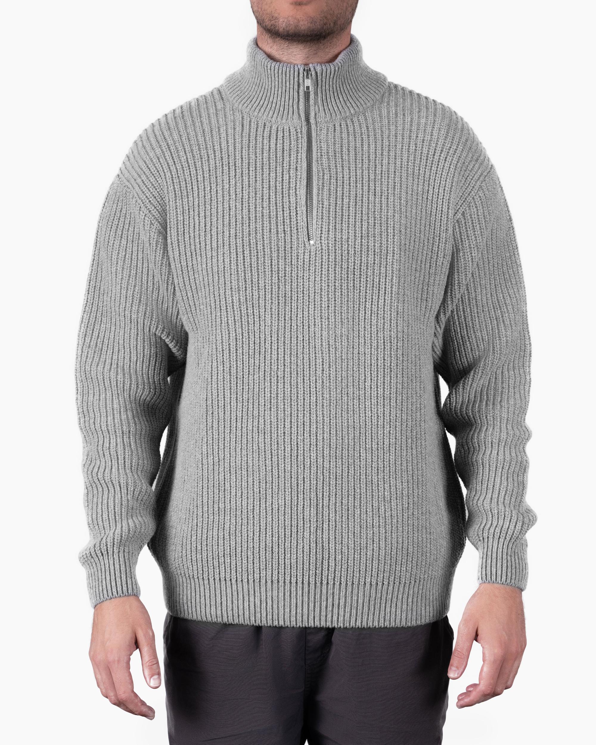 Merino Quarter Zip - Lava Grey Product Image