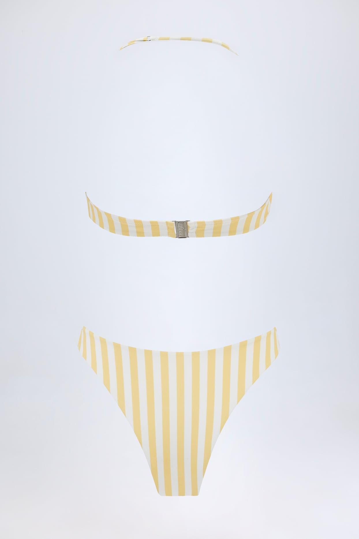 Cut-Out Halterneck Swimsuit in Lemon Product Image