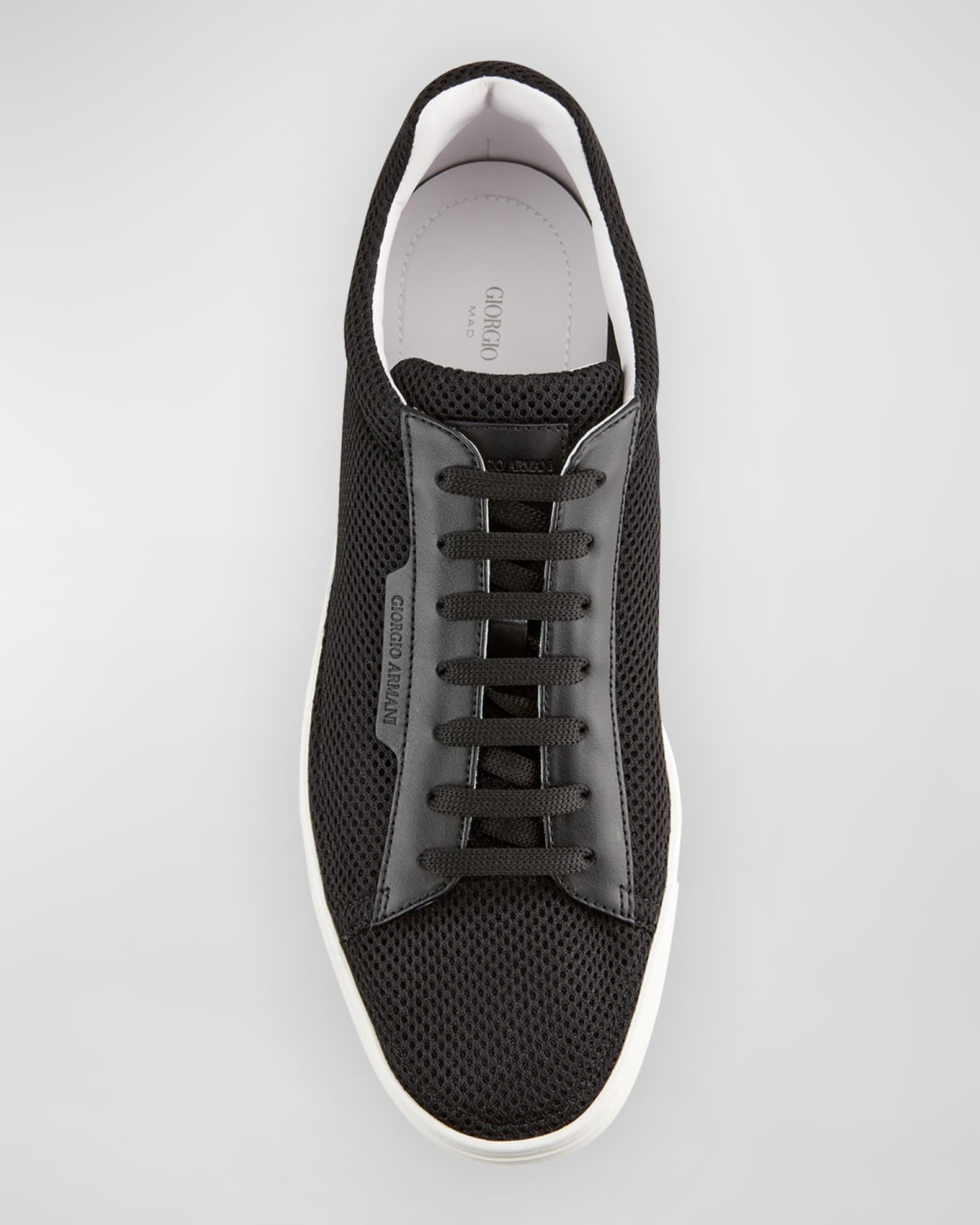 Men's Mesh & Leather Low-Top Sneakers Product Image
