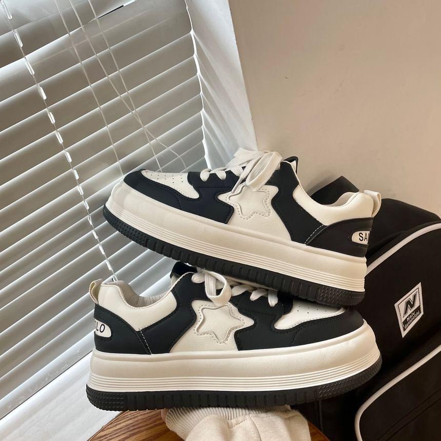 Star Applique Platform Sneakers Product Image