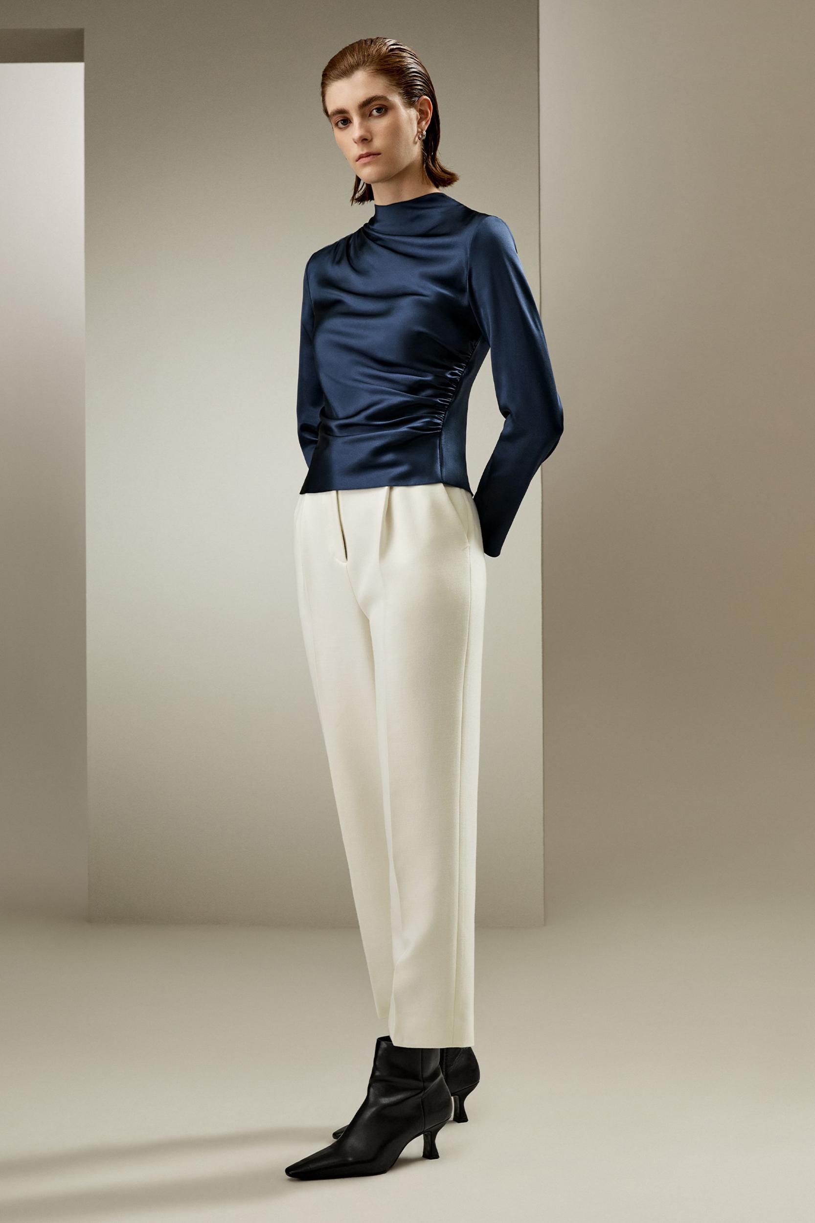 LILYSILK Silk Shirt Women - Silvergray Silk - Casual Asymmetrical Hem Shirt 6 Product Image