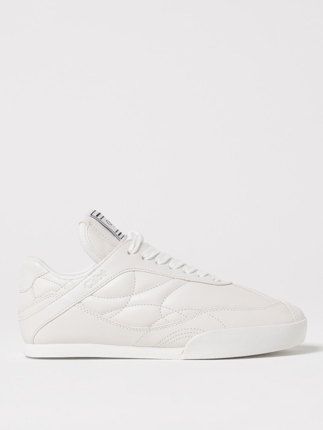 CHLOÉ Womens Chloe Kick Brand-patch Leather Low-top Trainers In White Product Image