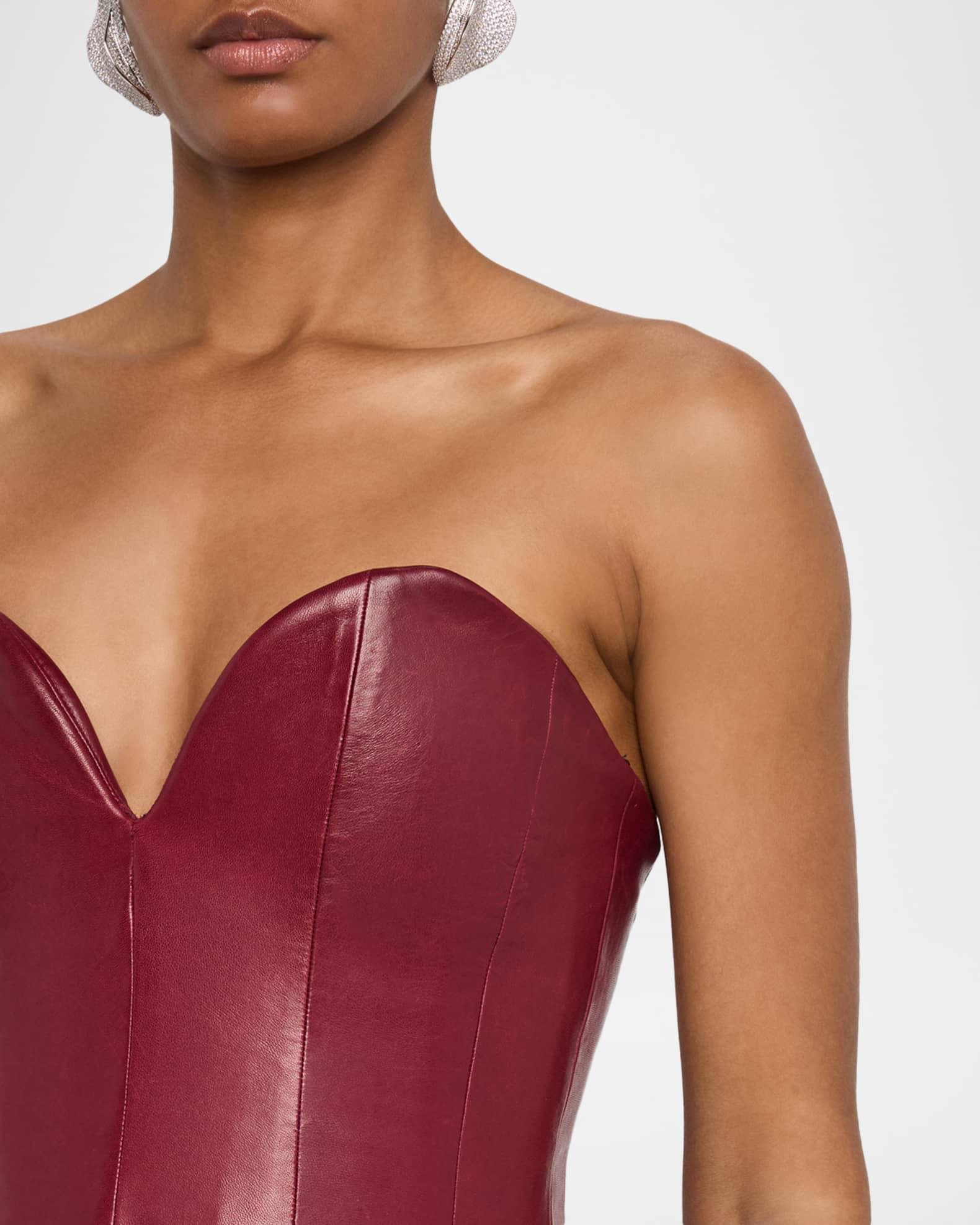 Carrington Strapless Leather Bustier Gown Product Image