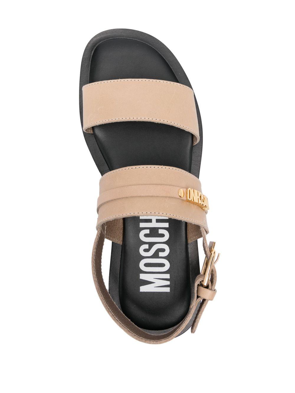 logo-lettering leather sandals Product Image