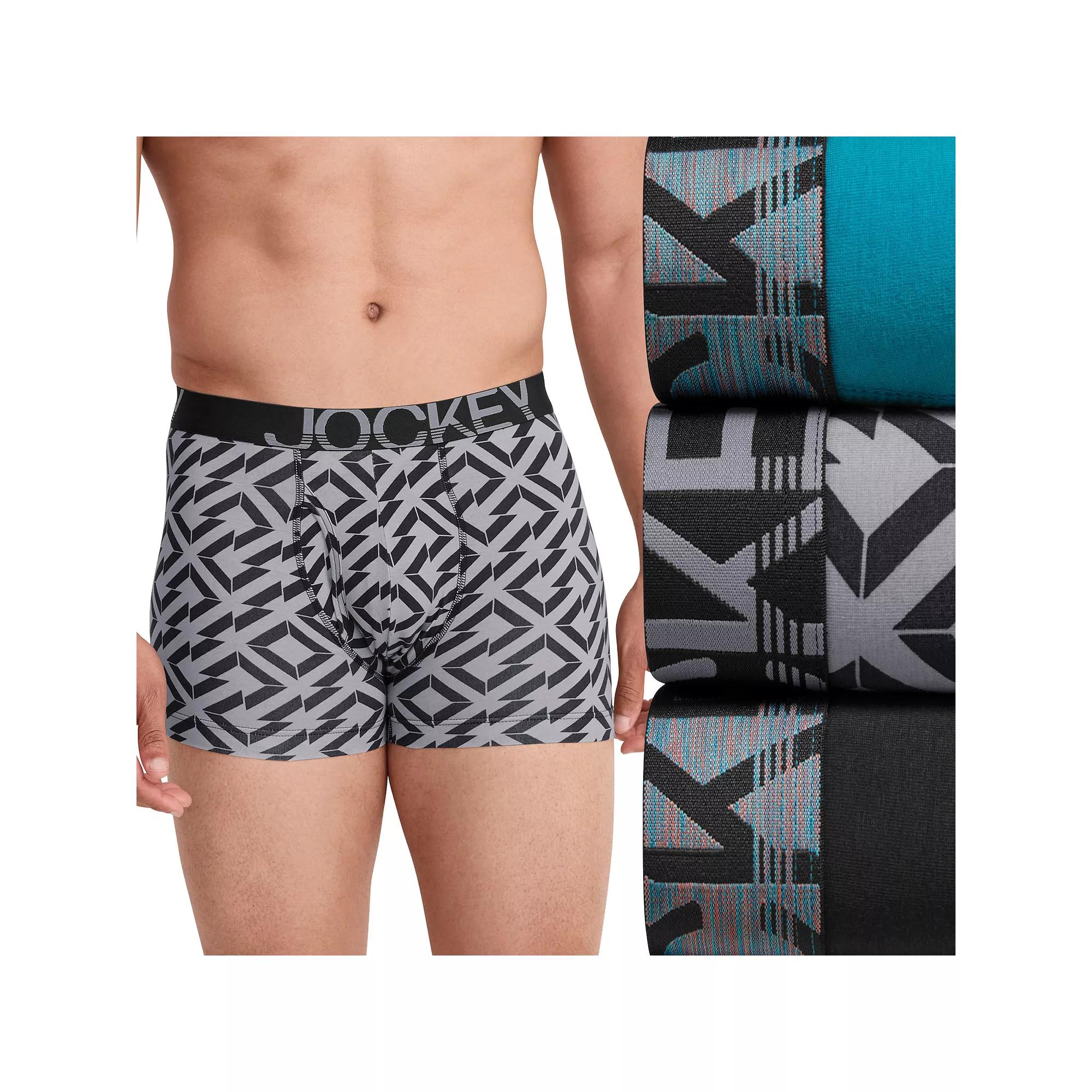 Men's Jockey® ActiveStretch™ 3-Pack 4" Boxer Briefs, Size: Medium, Blue Team Product Image