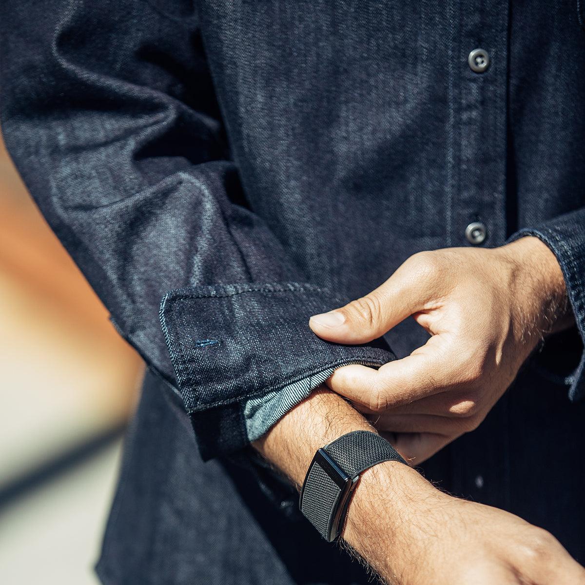 Merino Wool Button-Down Shirt | Dark Indigo Product Image