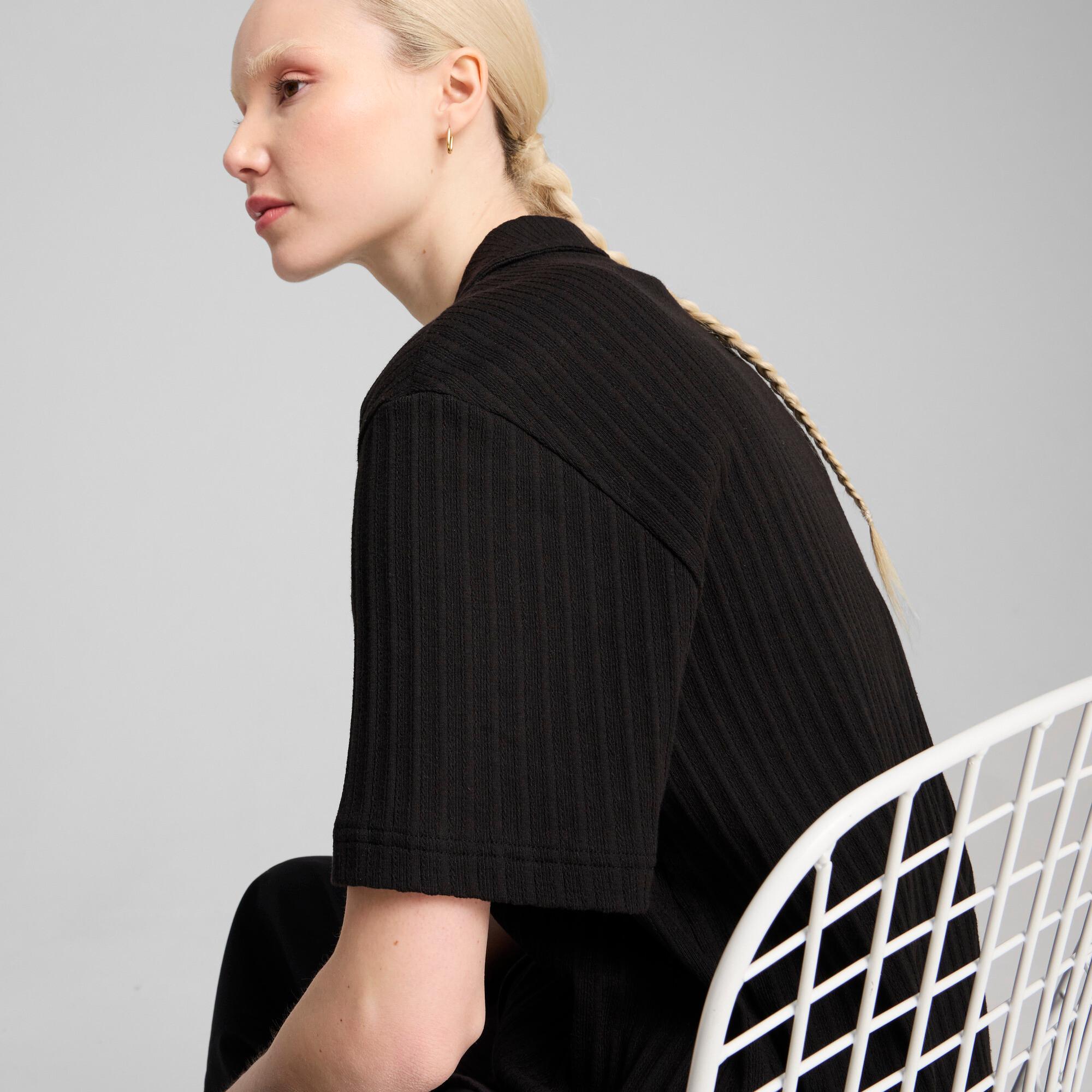 PUMA WARDROBE ESSENTIALS Women's Pointelle Shirt Product Image