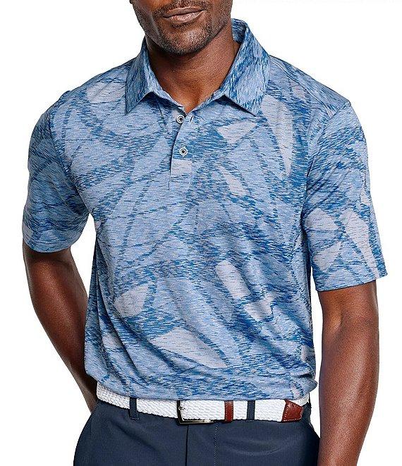 Johnston & Murphy XC4 Performance Stretch Large Geo Print Short Sleeve Polo Shirt Product Image