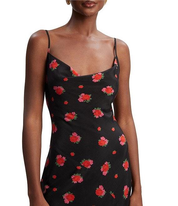 Bardot Monroe Floral Print Cowl Neck Sleeveless Slip Maxi Dress Product Image