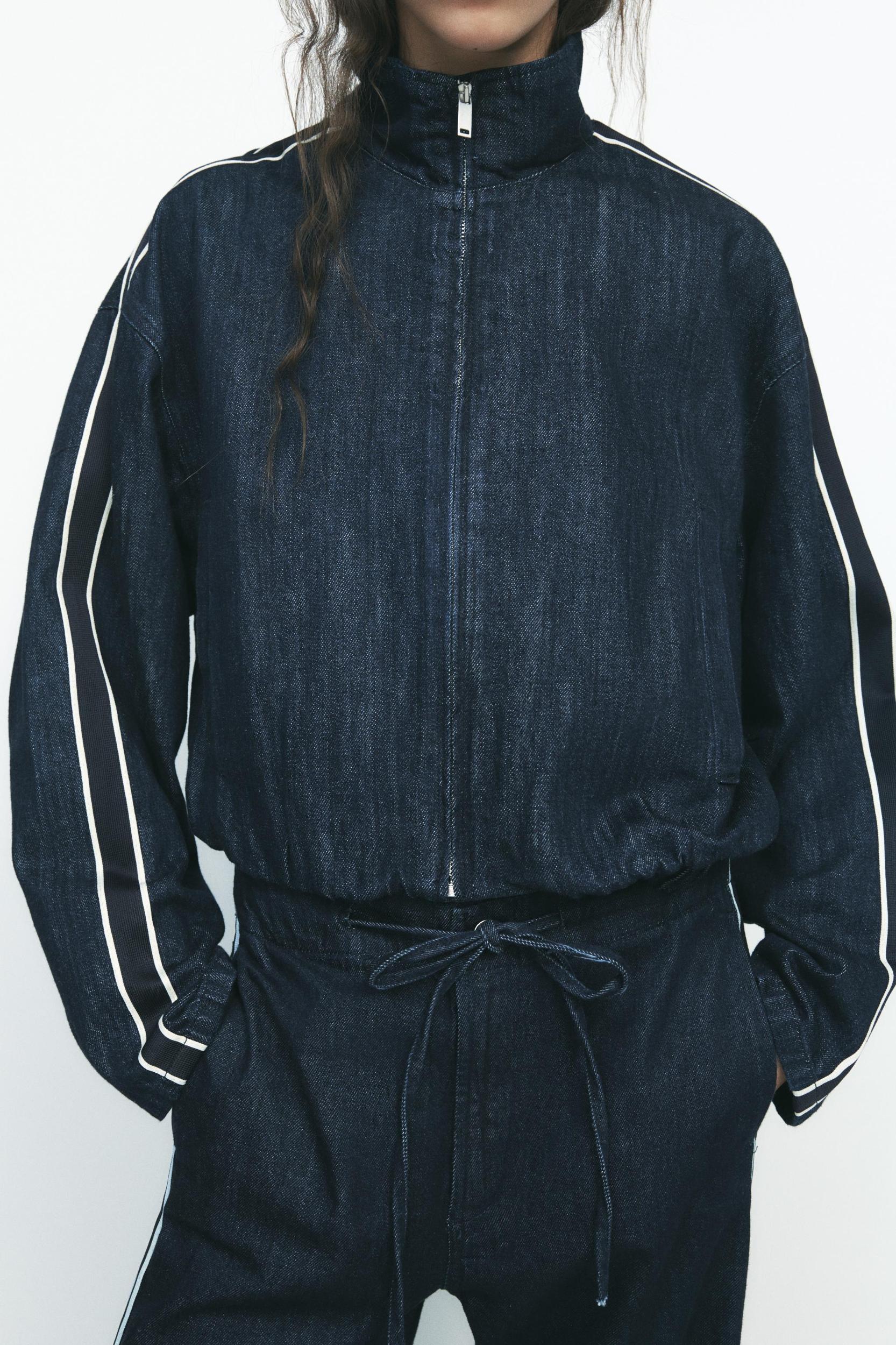 COMBINED STRIPE DENIM JACKET Product Image