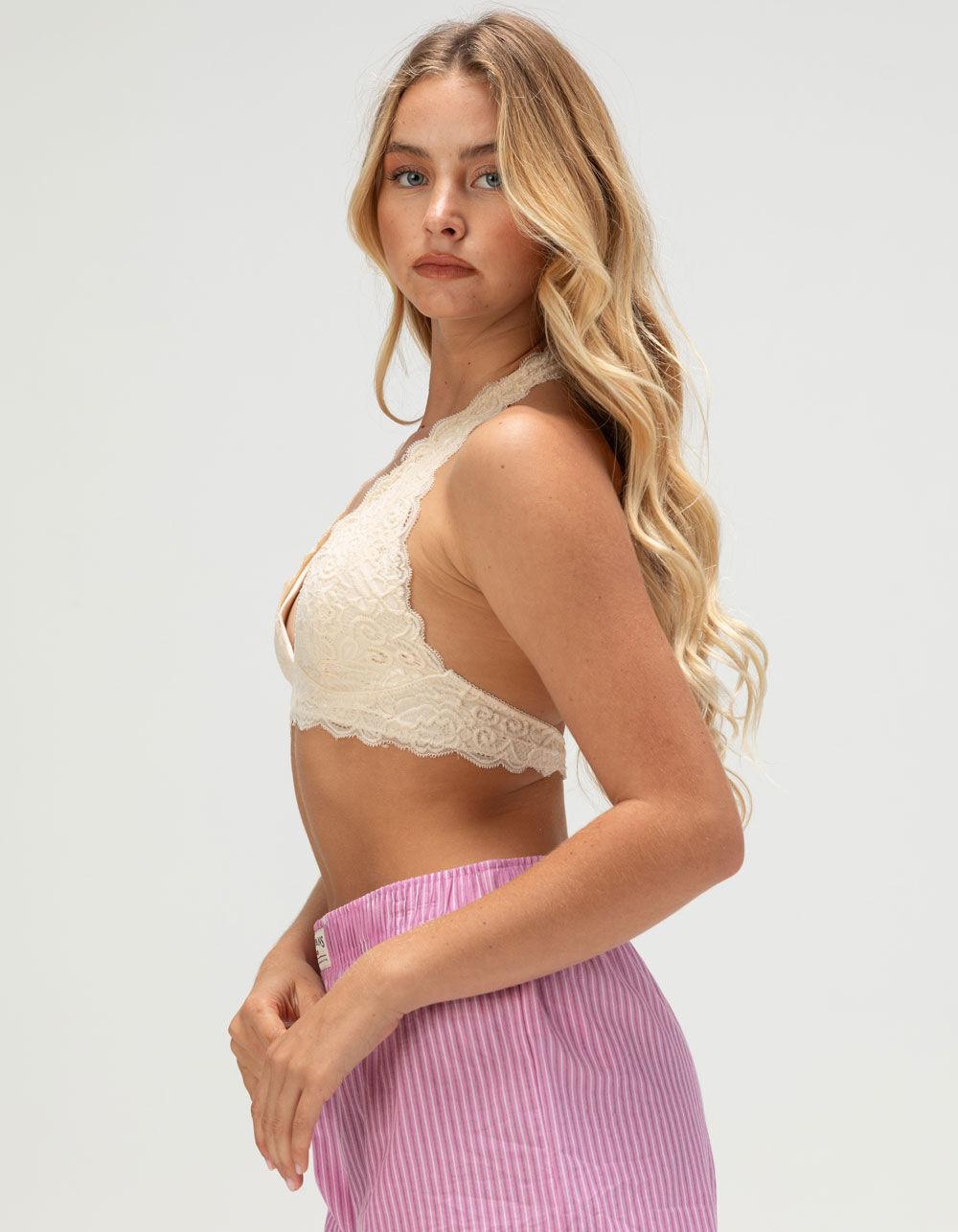 FULL TILT Lace Halter Womens Bralette - IVORY Product Image