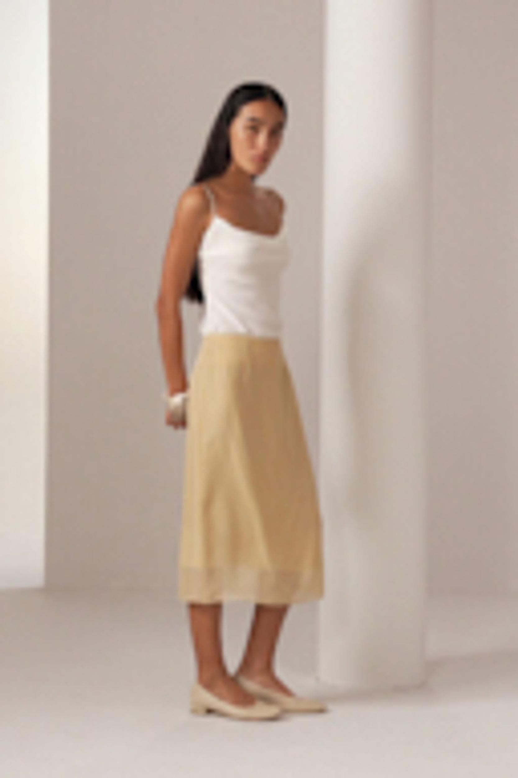 Tailored A-line Silk Skirt Product Image
