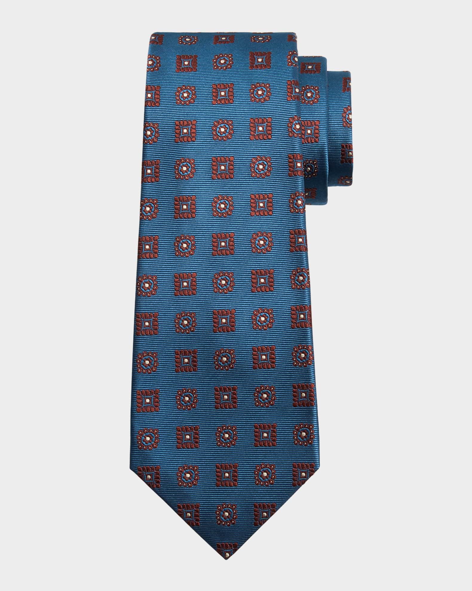 Men's Silk Geometric Jacquard Seven-Fold Tie Product Image