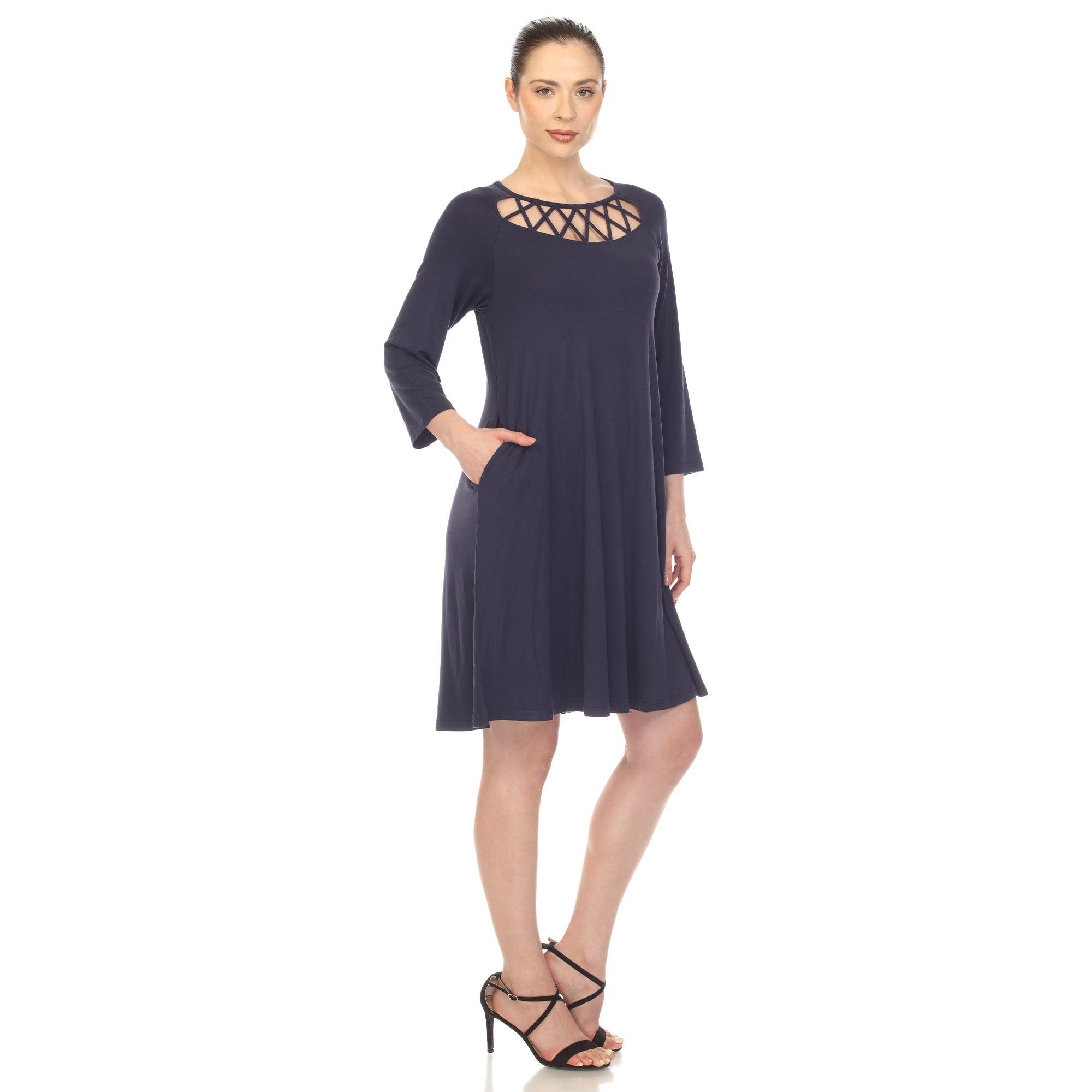 Criss Cross Neckline Swing Midi Dress Product Image