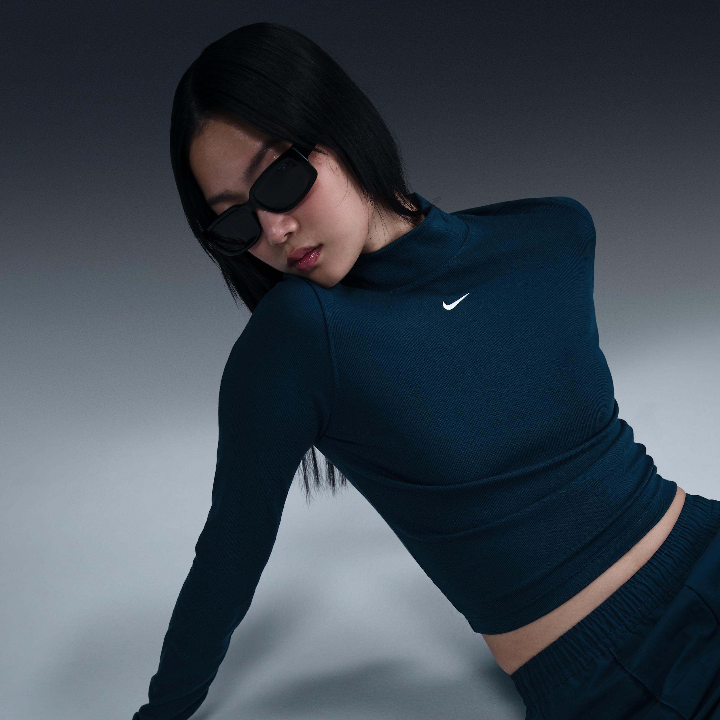 Nike Sportswear Essential Women's Ribbed Mock-Neck Long-Sleeve Top Product Image