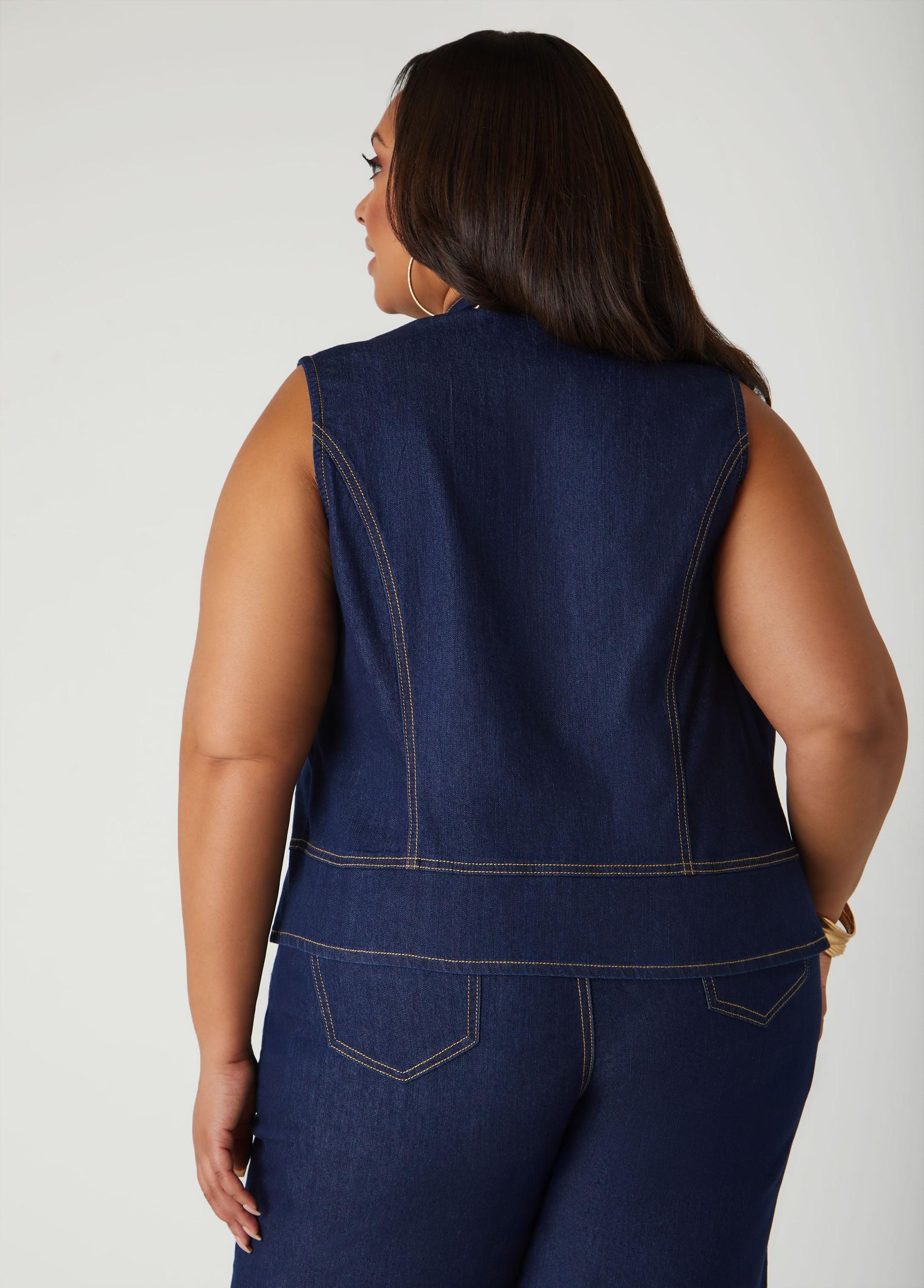 Embroidered Denim Vest Product Image