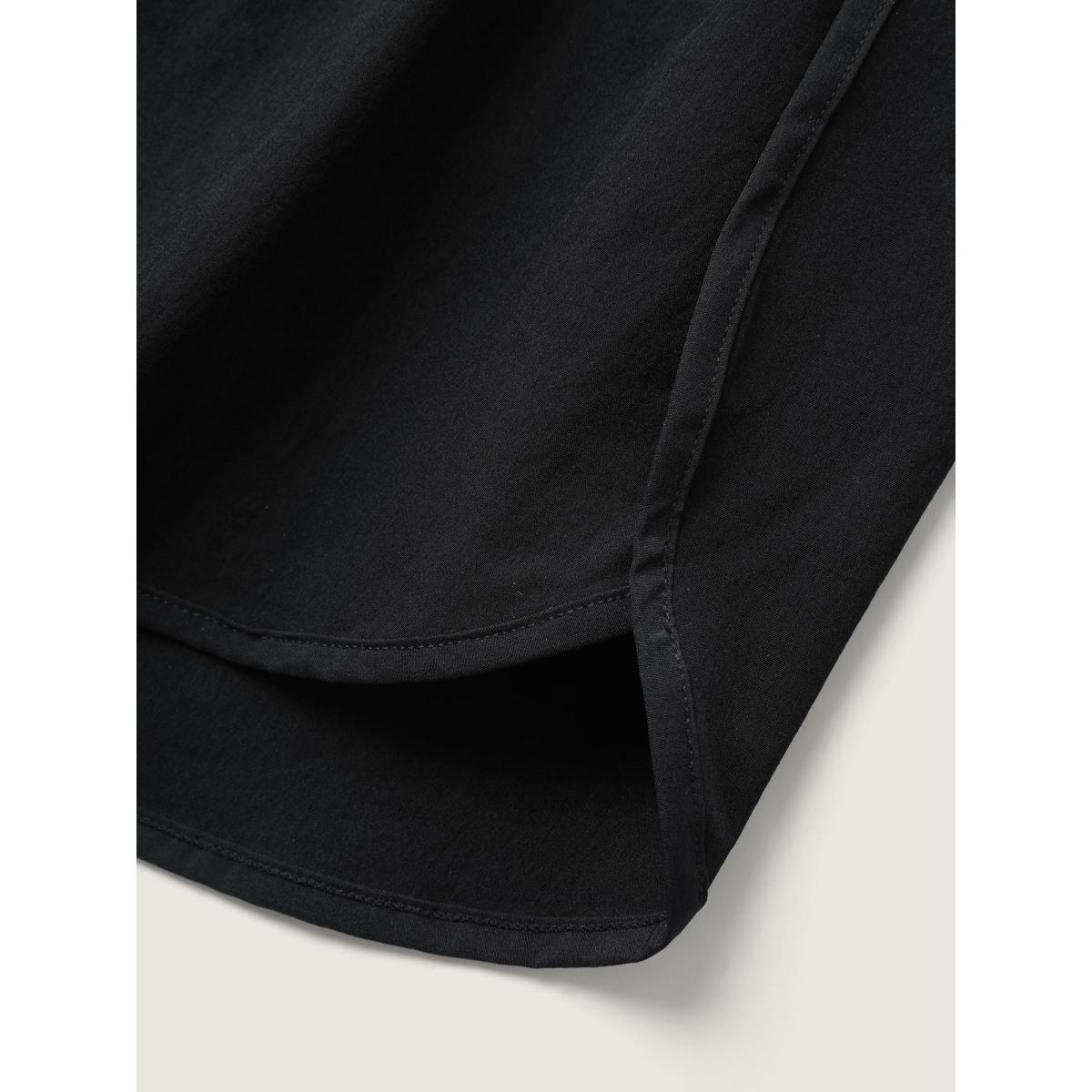 Plus Size Bud-Shape Overlap Hem Swim Bottoms Women's Swimwear Black Resort High stretch Bodycon Mid Rise Curve Swim Bottoms BloomChic 22-24/3X Product Image