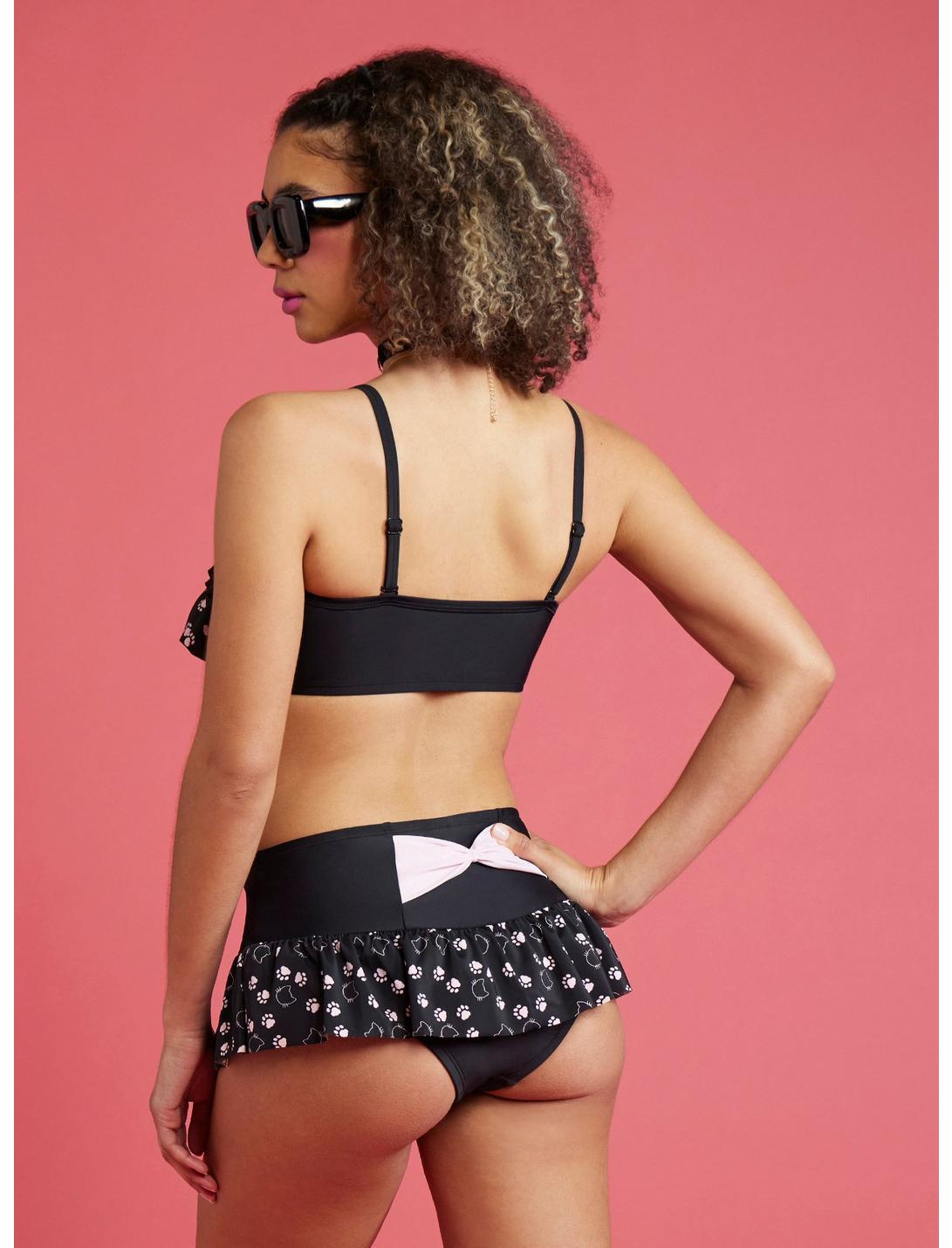 Black Cat Ruffle Swim Top Product Image