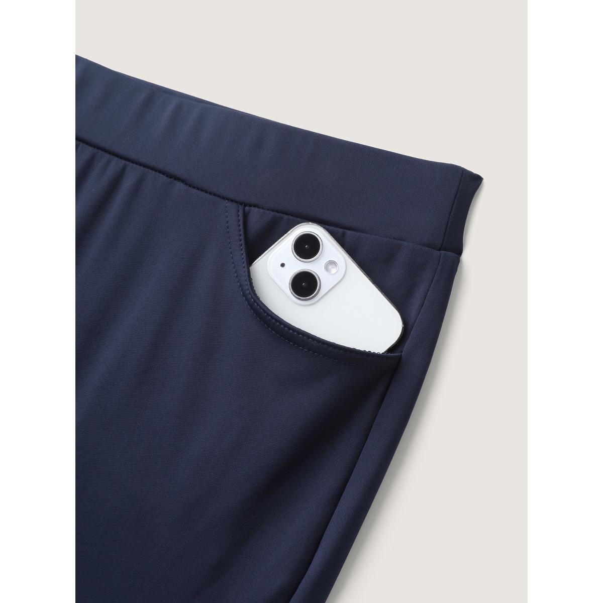 Plus Size Supersoft Waist Drawstring Skinny-Fit Jeans Women Denimblack Leisure Elastic Waist High stretch Slanted pocket Jeans BloomChic 24/3X Product Image