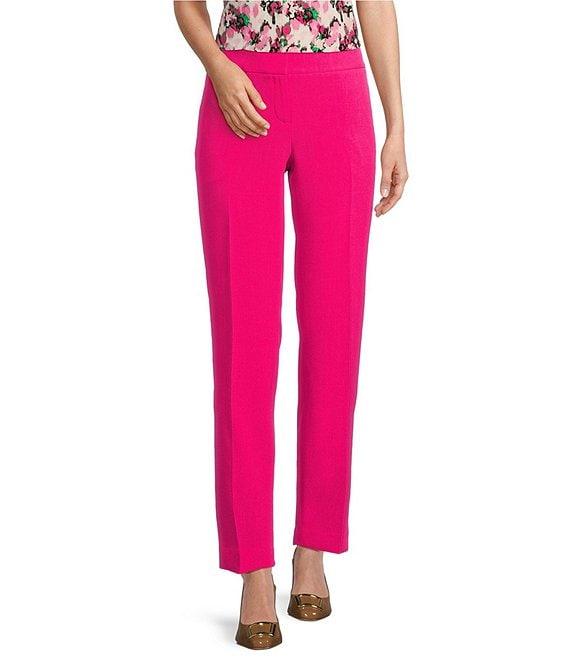 Kasper Stretch Crepe Fly Front Slim Pants Product Image