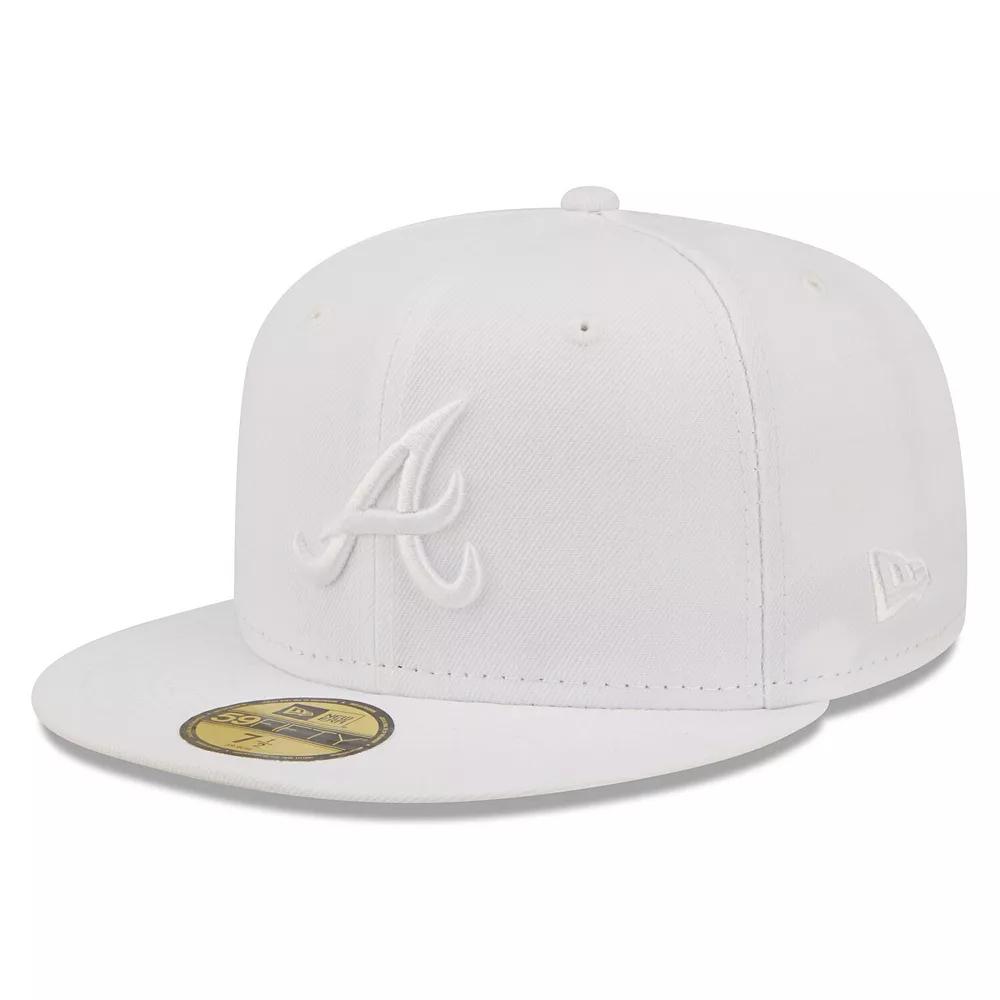 Men's New Era Atlanta Braves White on White 59FIFTY Fitted Hat, Size: 7 1/8 Product Image
