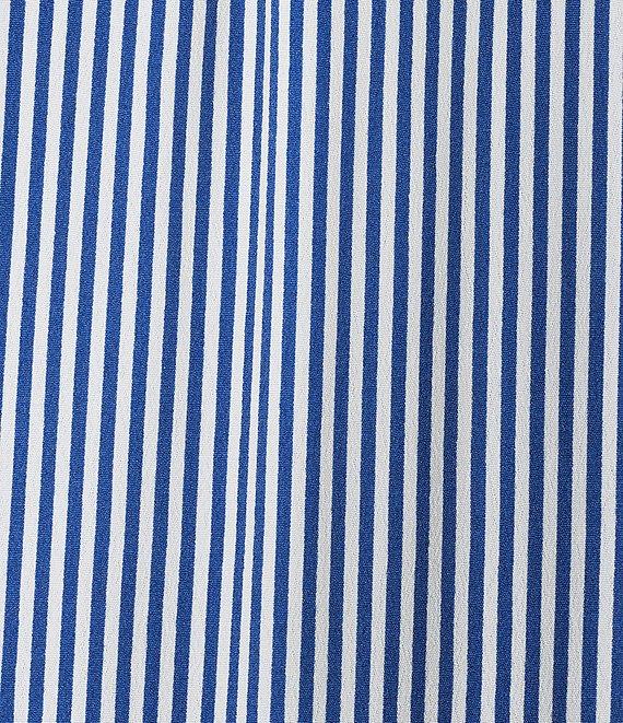 A Loves A Striped Point Collar 3/4 Cuffed Sleeve Button Front Mini Shirt Dress Product Image