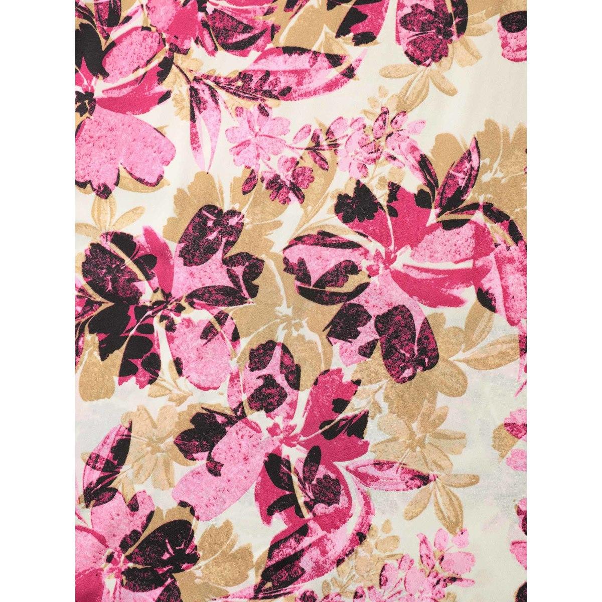 Plus Size Floral Pattern Pockets Surplice Midi Dress Rosered Women Overlap Collar Half Sleeve Curvy BloomChic 14-16/1X Product Image