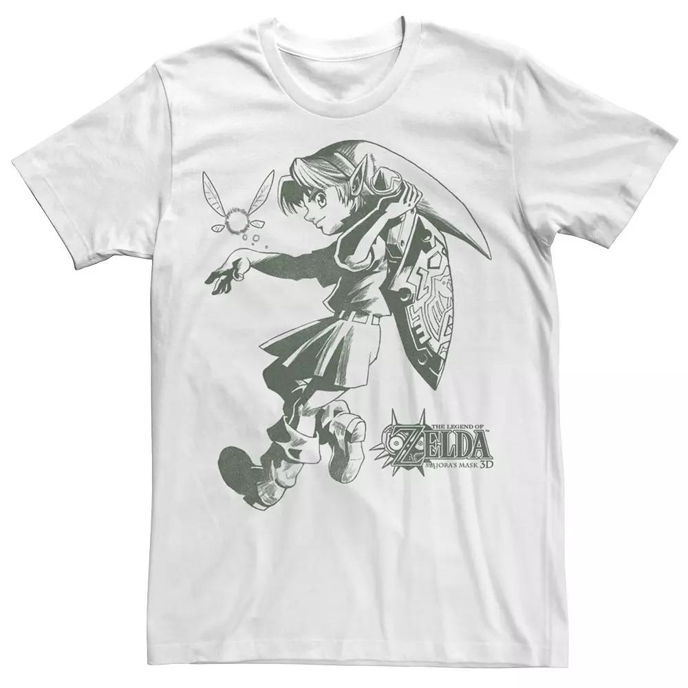 Men's Nintendo The Legend Of Zelda Lnk And Navi Line Art Portrait Tee, Size: Large, White Product Image