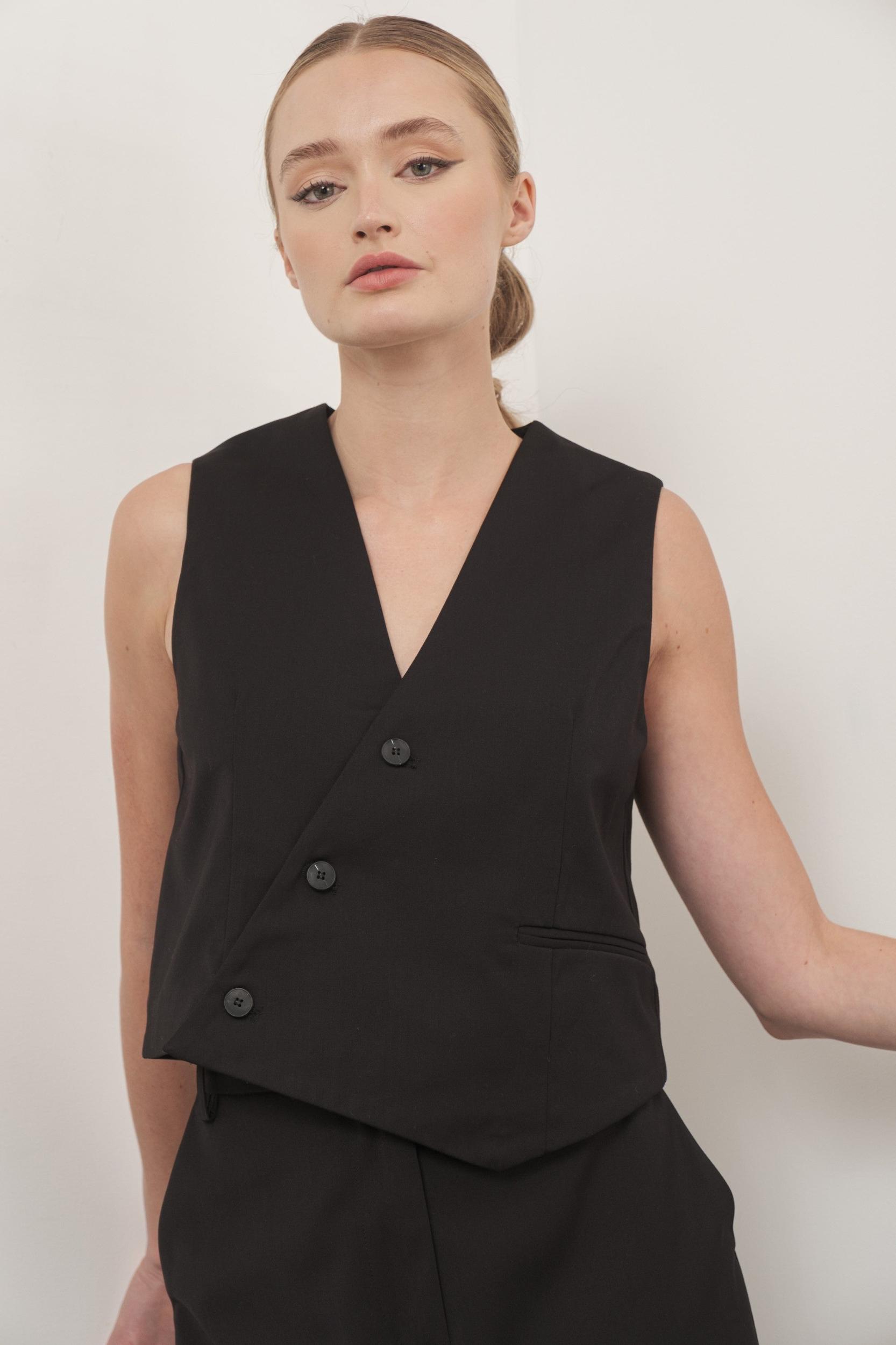 Asymmetrical Button Vest Product Image