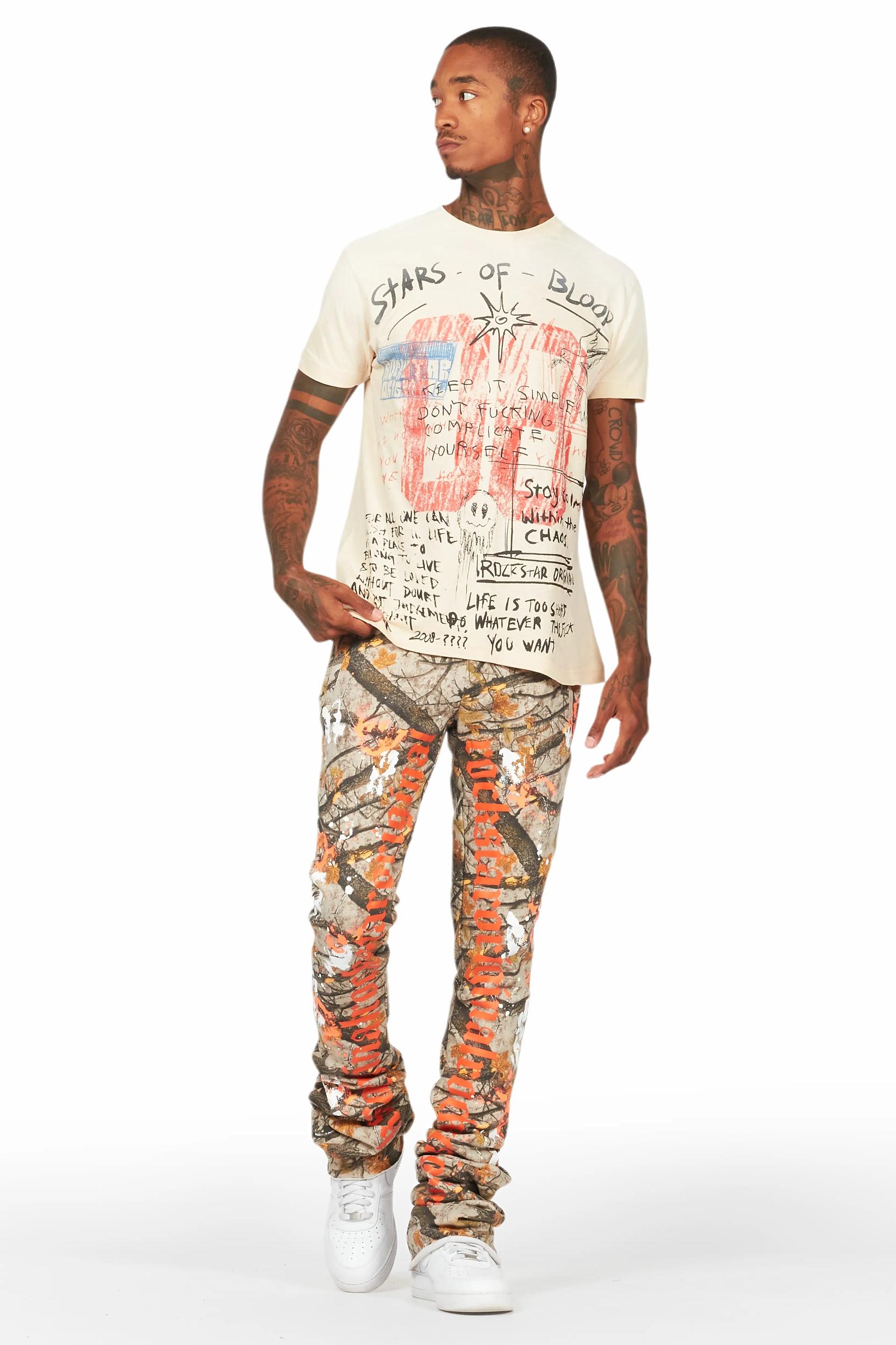 Adwin Painter Tree Camo Super Stacked Flare Pants Male Product Image