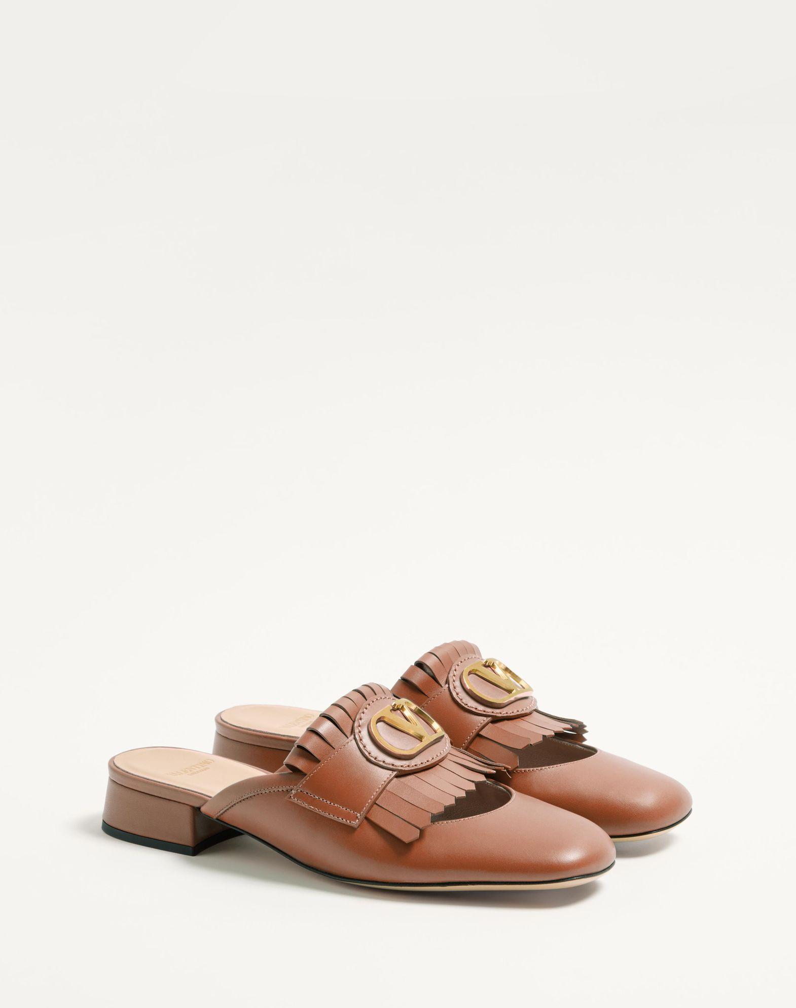 Vlogo Signature Calfskin Moccasin Mule With Fringes 25Mm Product Image