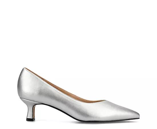Journee Pammie Medium and Wide Width Women's Slip-On Kitten Heel Pumps,  Product Image