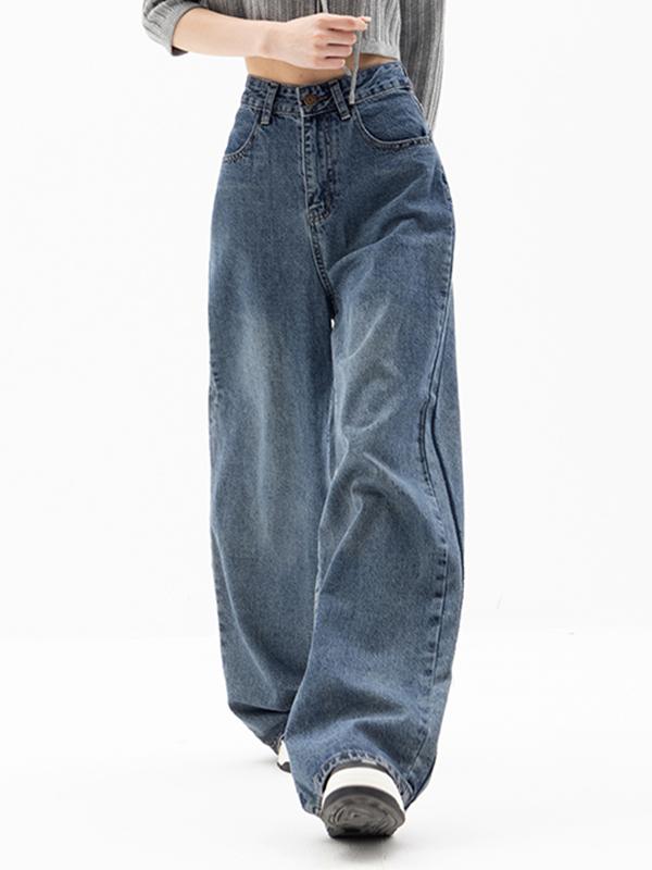 Dark Wash Vintage Baggy Boyfriend Jeans Product Image
