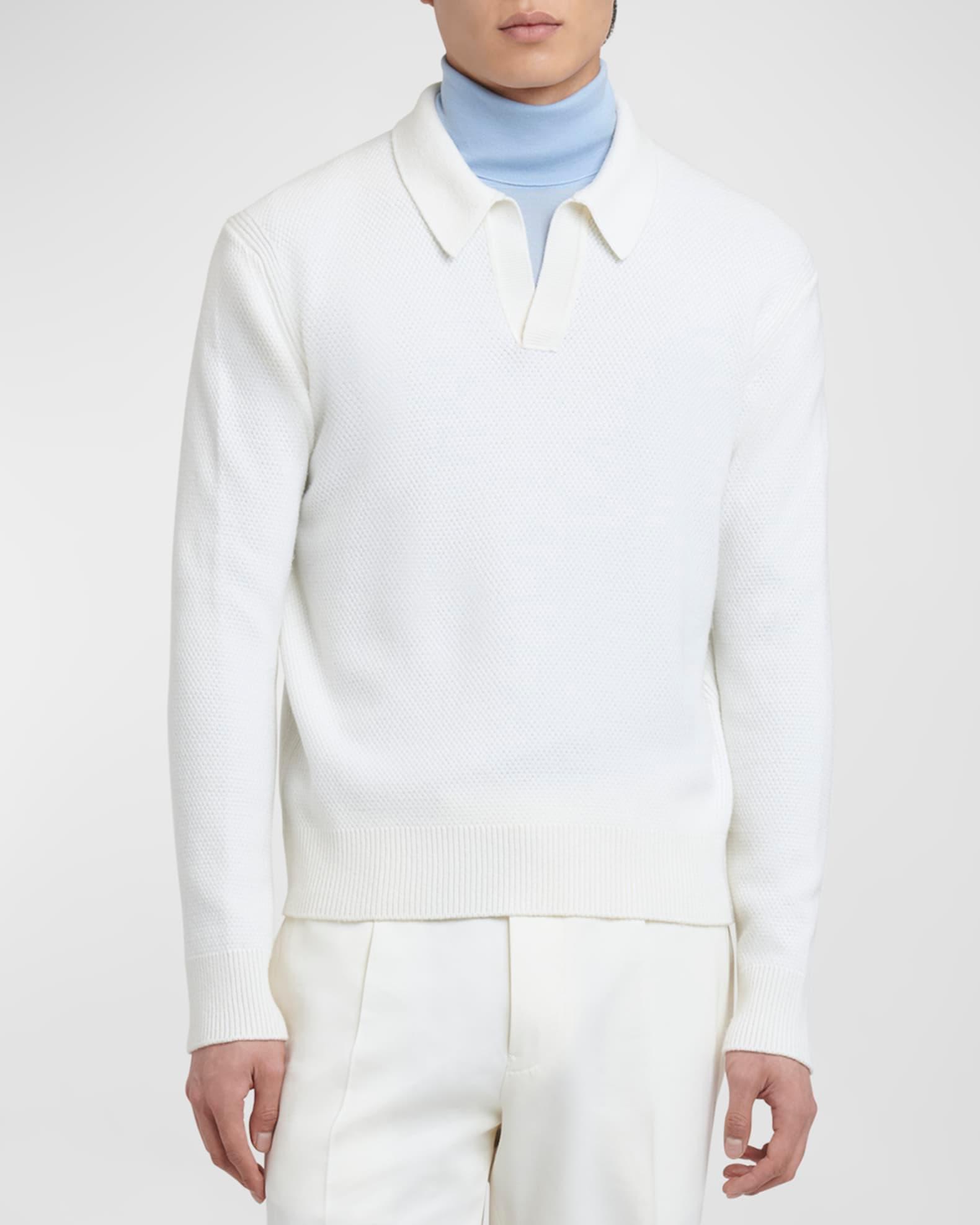 Men's Melange Oasi Cashmere Polo Sweater Product Image