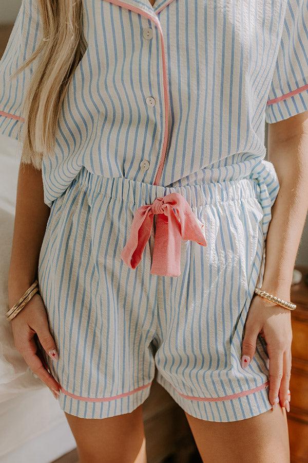 Lakeside Bliss Stripe Pajama Shorts Product Image