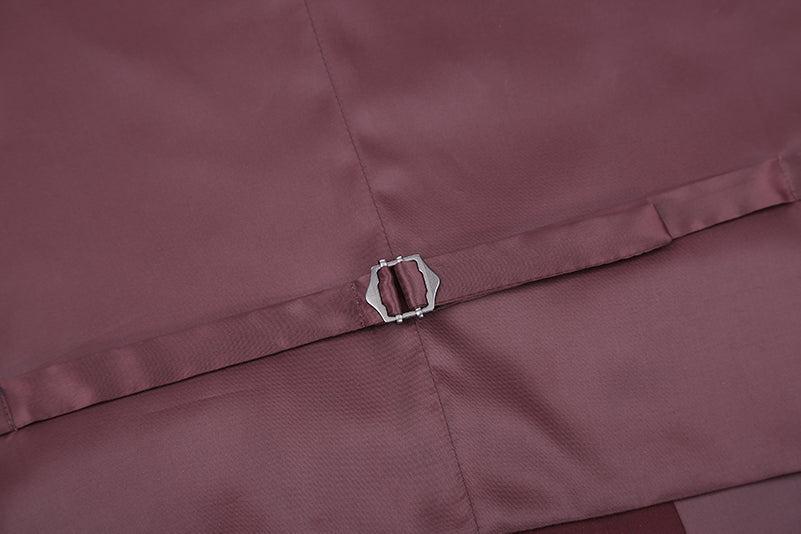 Vanderbilt Collection - Classic Dress Vest 5 Buttons Regular Fit In Burgundy Product Image