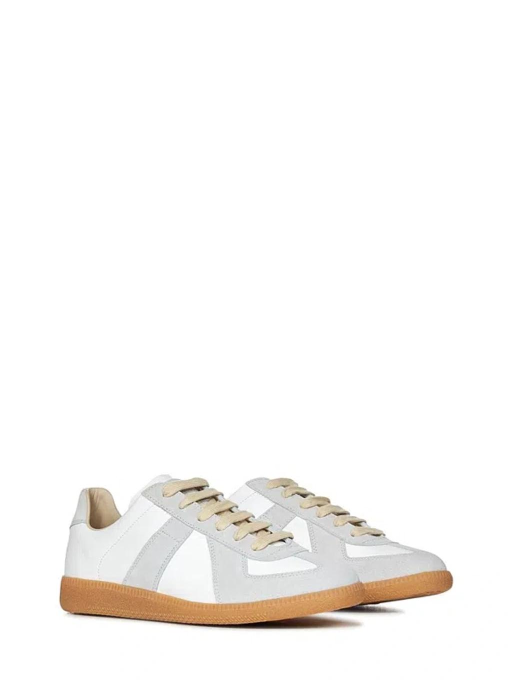MAISON MARGIELA Replica Leather And Suede Sneakers In White Product Image
