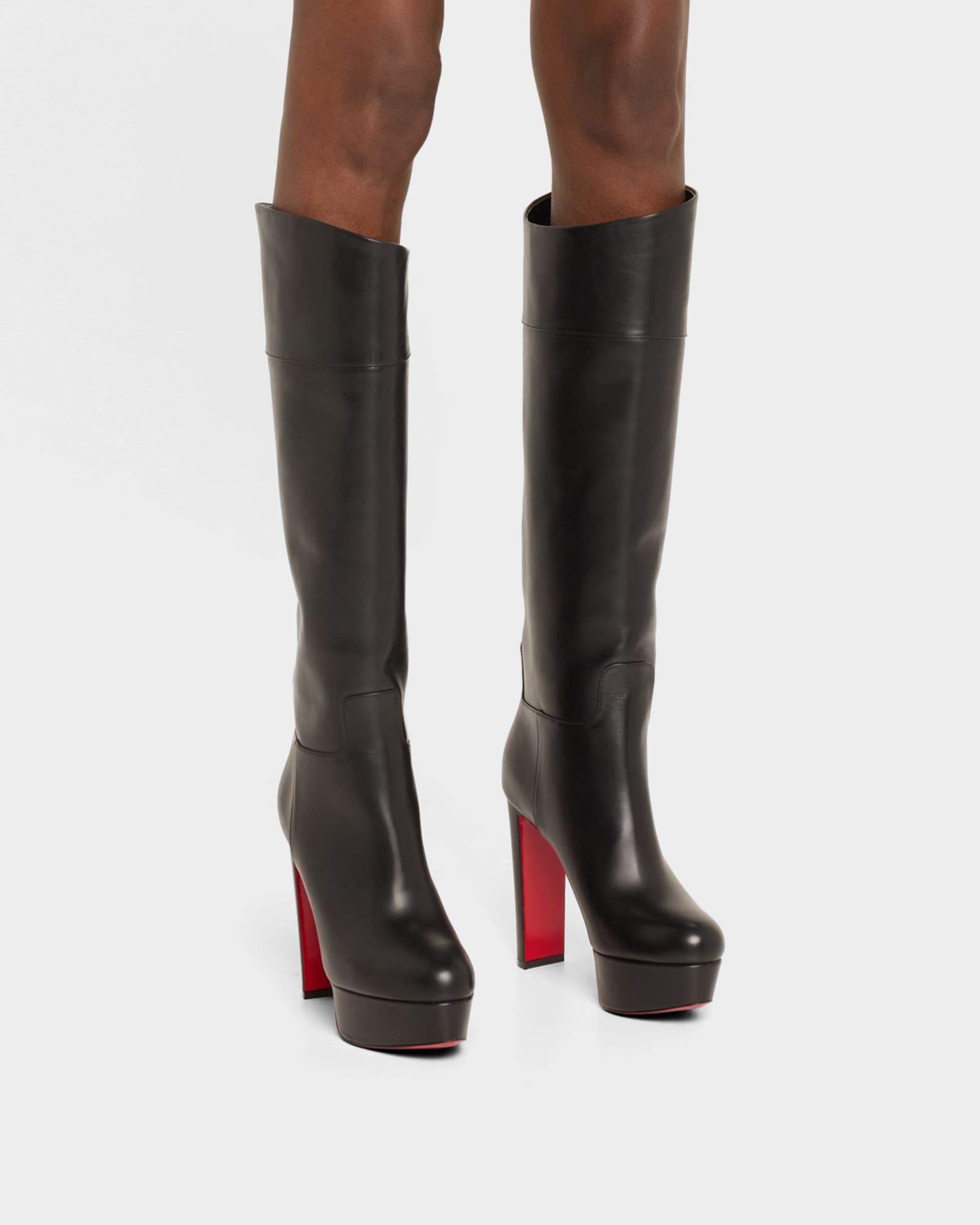 Loo Leather Red Sole Knee Boots Product Image