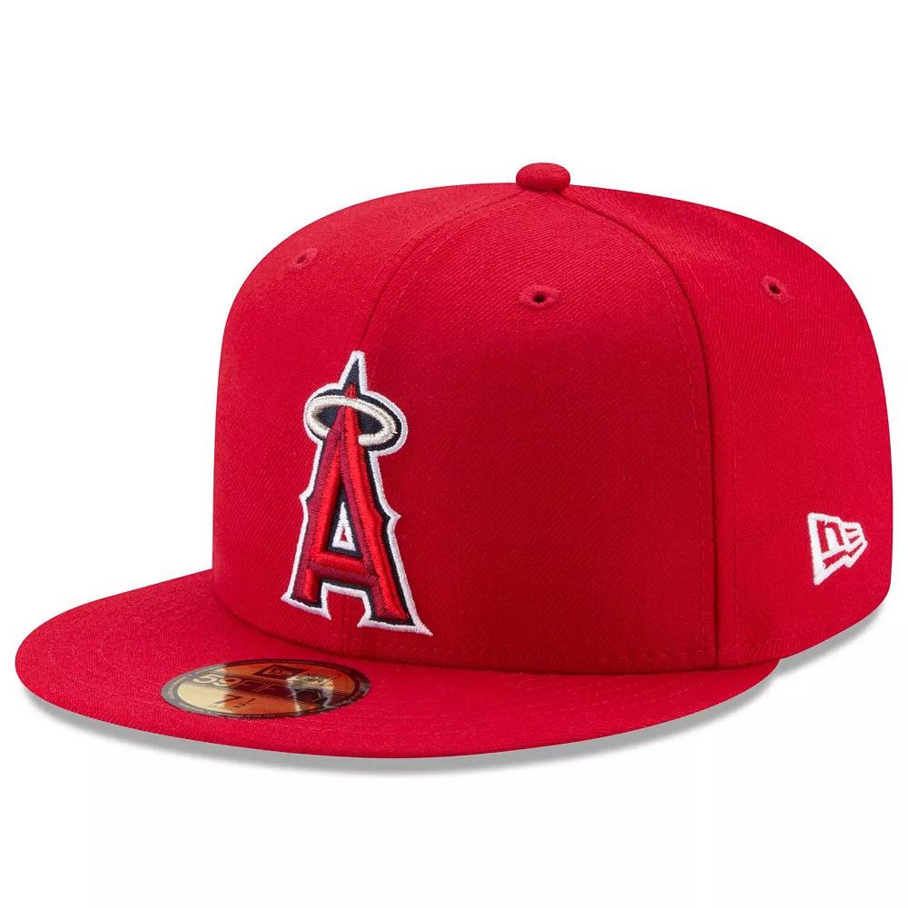 Men's New Era Red Los Angeles Angels Game Authentic Collection On-Field 59FIFTY Fitted Hat,  Product Image
