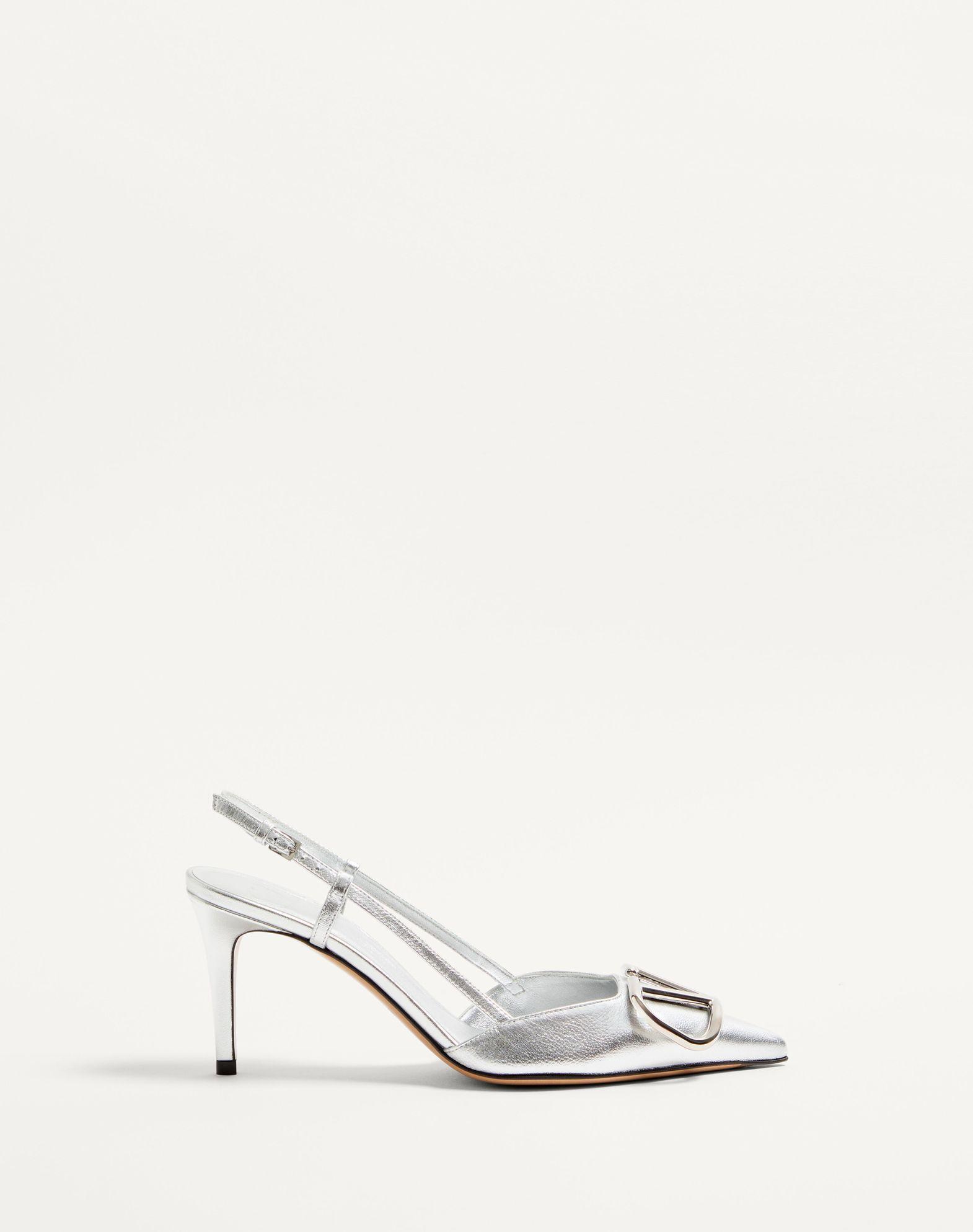 Vlogo Signature Slingback Pump In Laminated Nappa Leather 80Mm Product Image