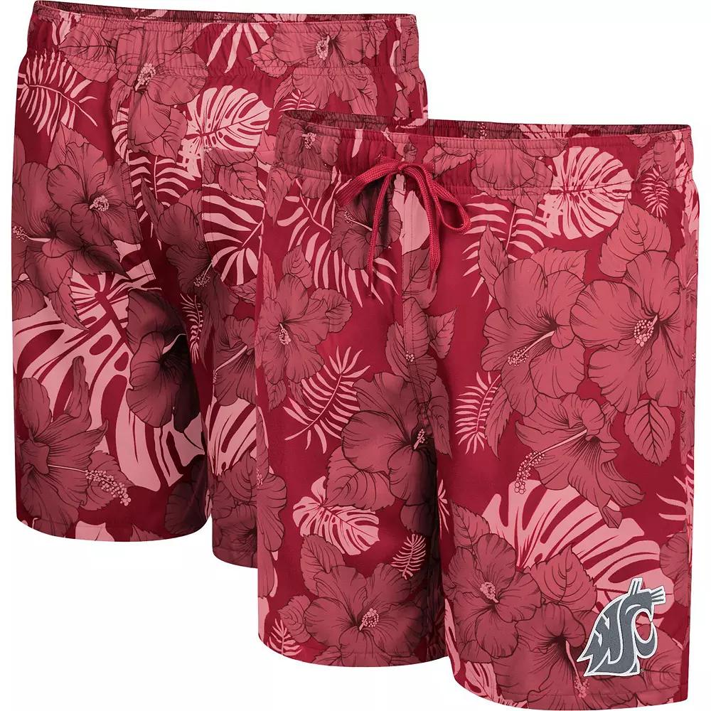 Men's Colosseum Crimson Washington State Cougars The Dude Swim Shorts,  Product Image