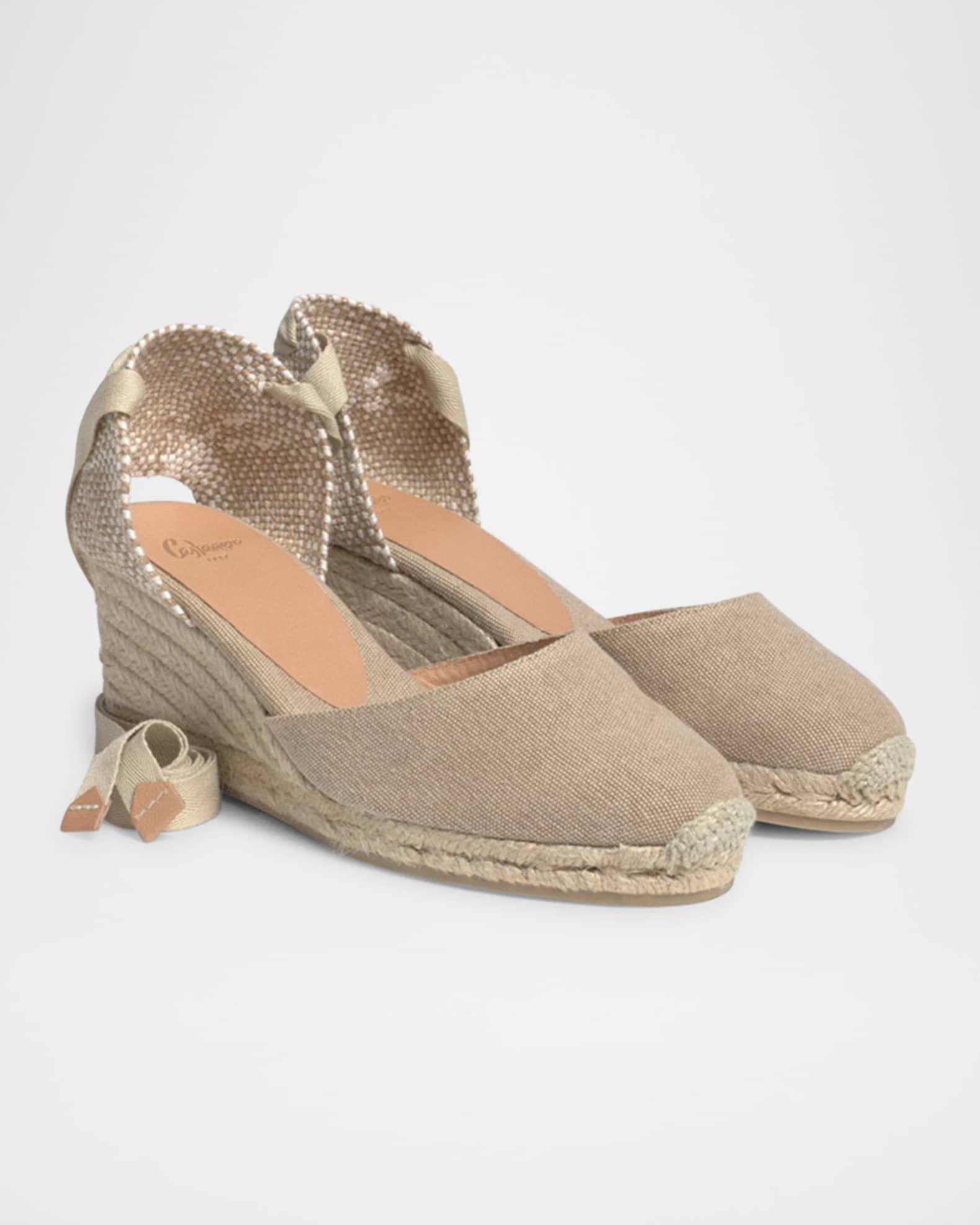 Carina Canvas Ankle-Tie Wedge Espadrilles Product Image