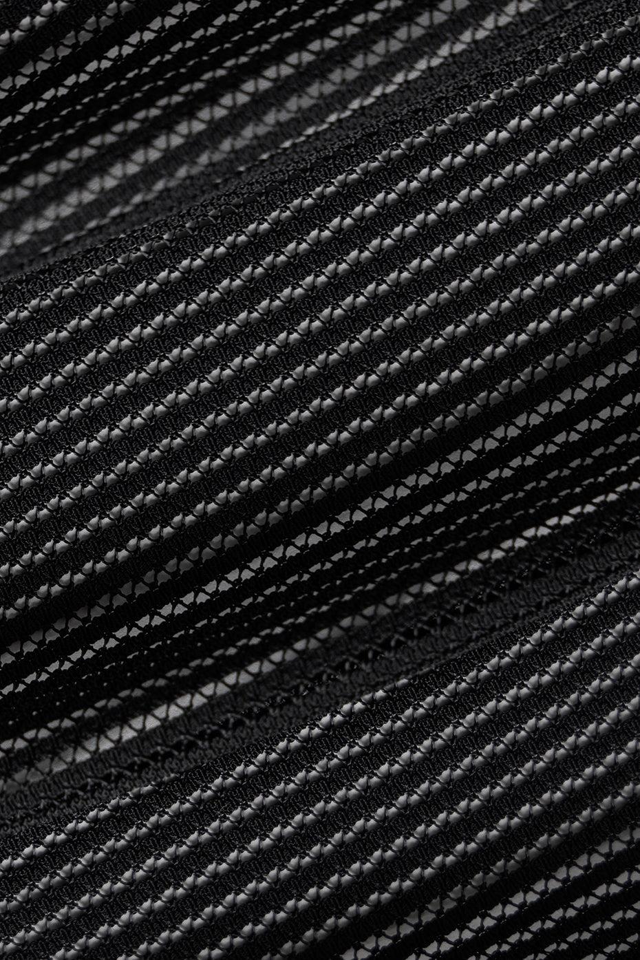 Striped Mesh Tropical Nights Flare Pant - Black Product Image