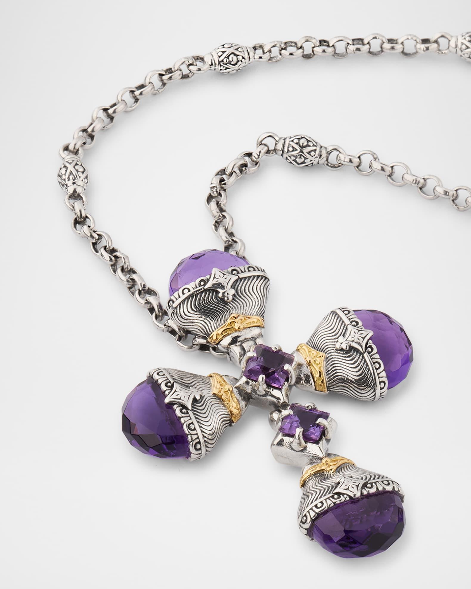 Kyma Amethyst Cross Pendant Necklace Product Image