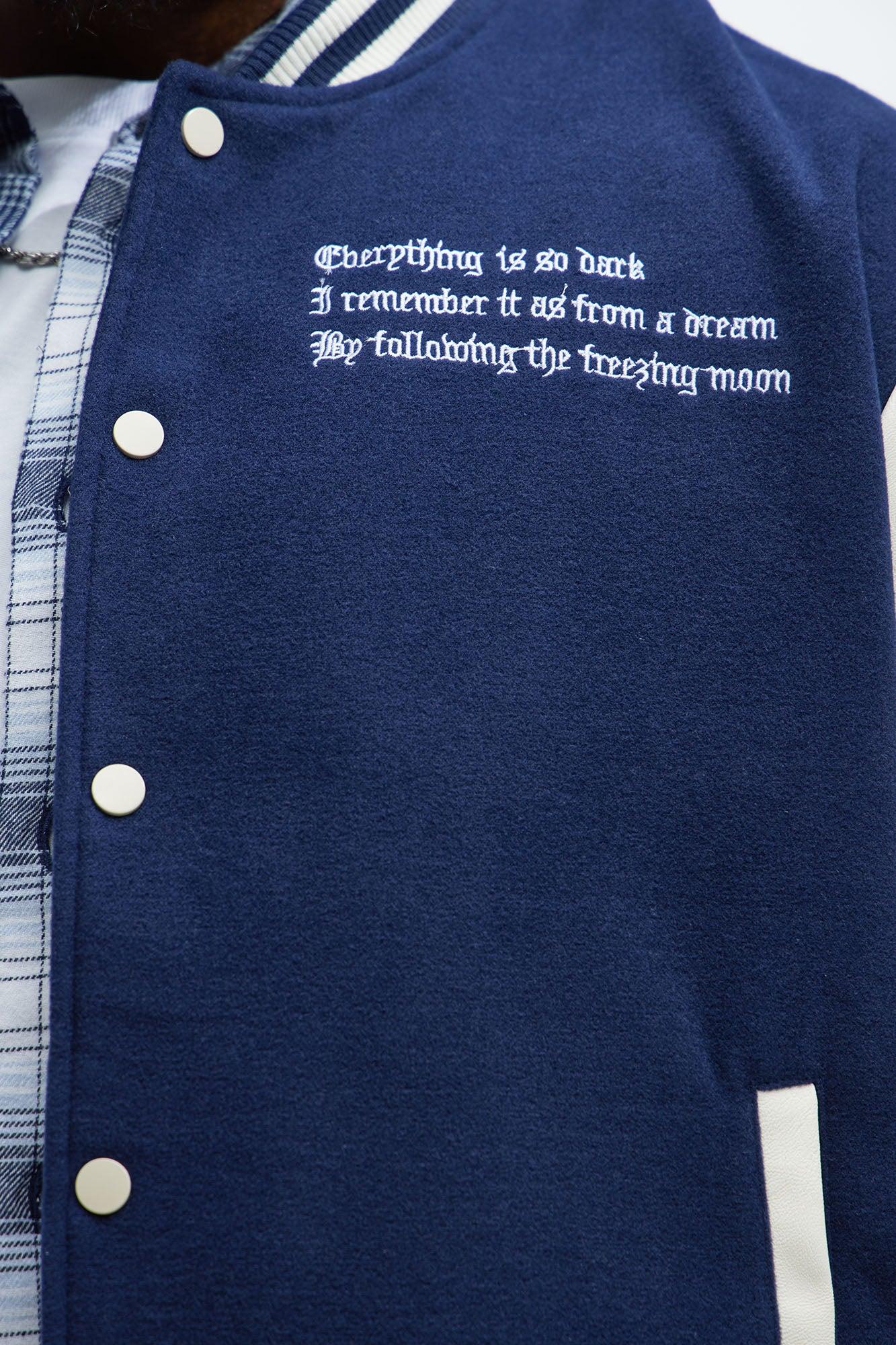 Dark Harvest Varsity Jacket - Navy Product Image