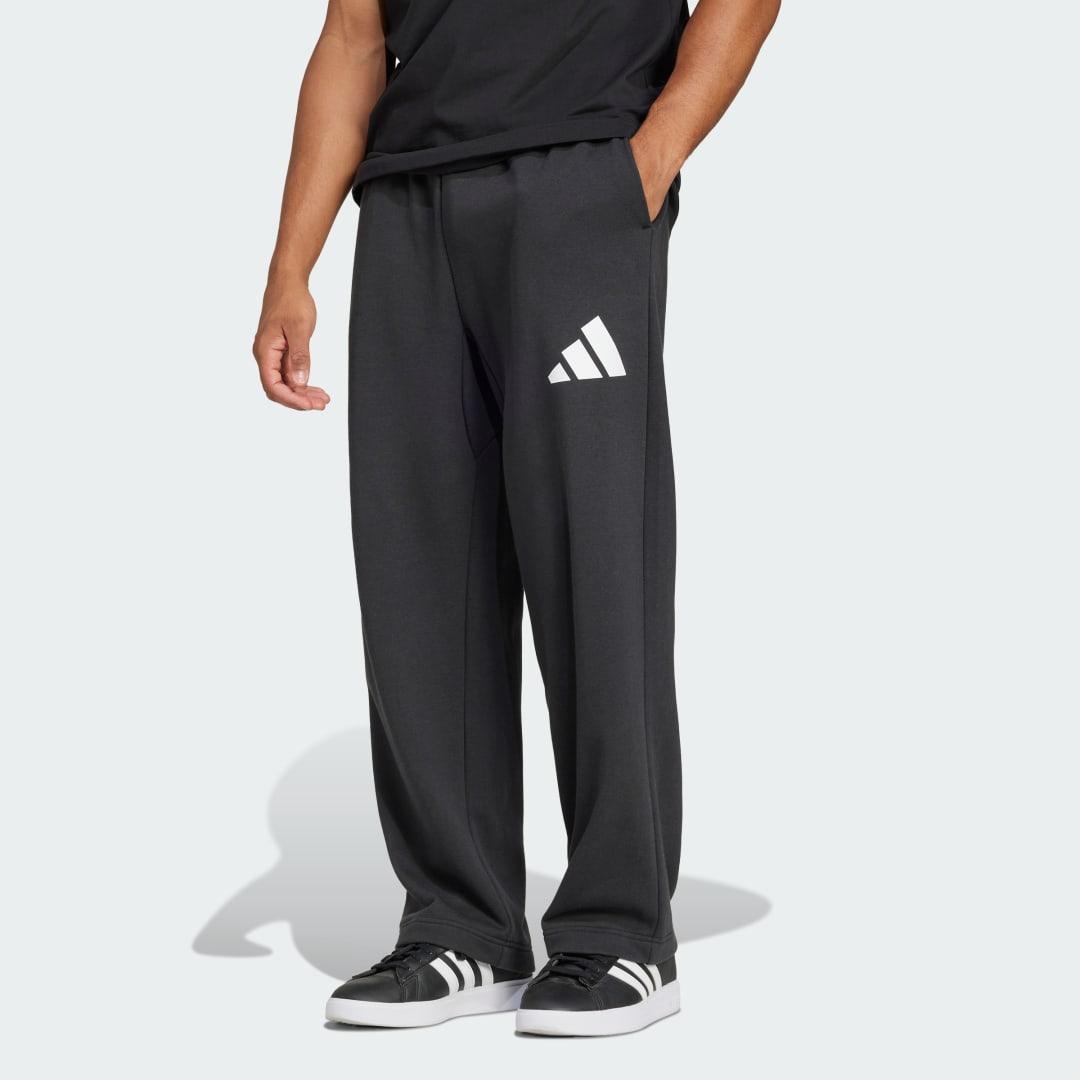 adidas Essentials Wide Leg 3 Bar Logo Pants Black S Mens Product Image