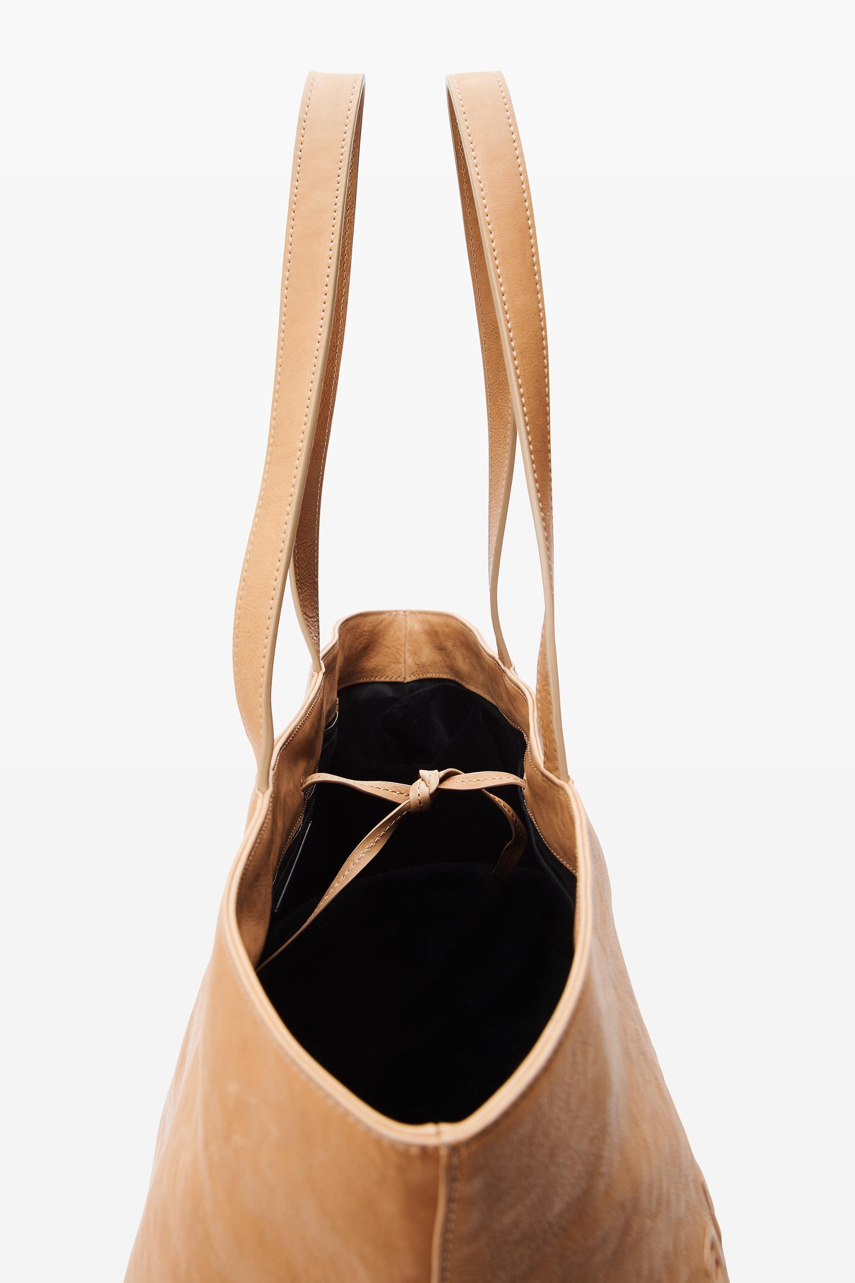 Beige Leather Punch Tote Product Image