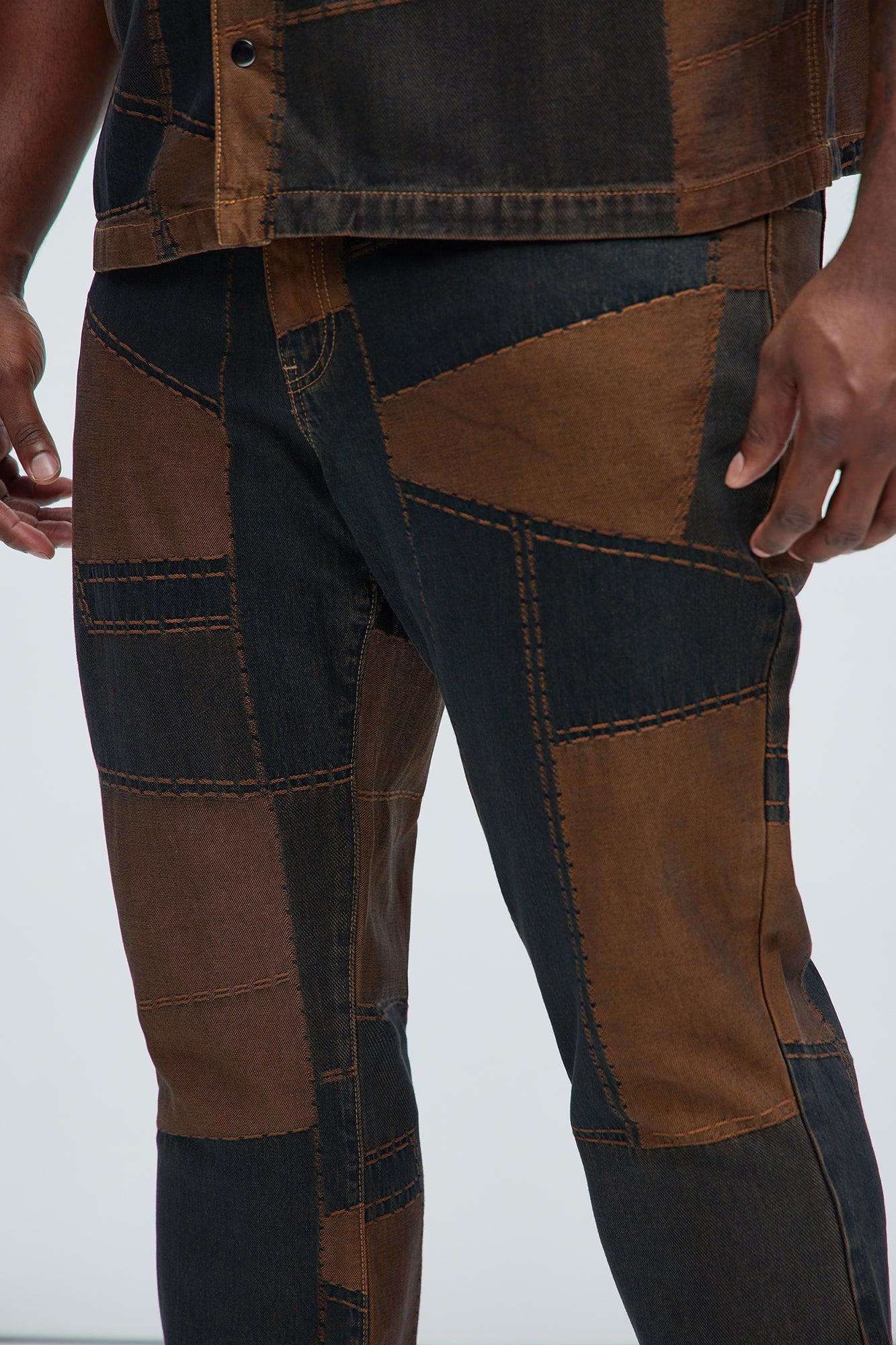 Verdugo Stacked Slim Flare Jeans - Brown/combo Product Image