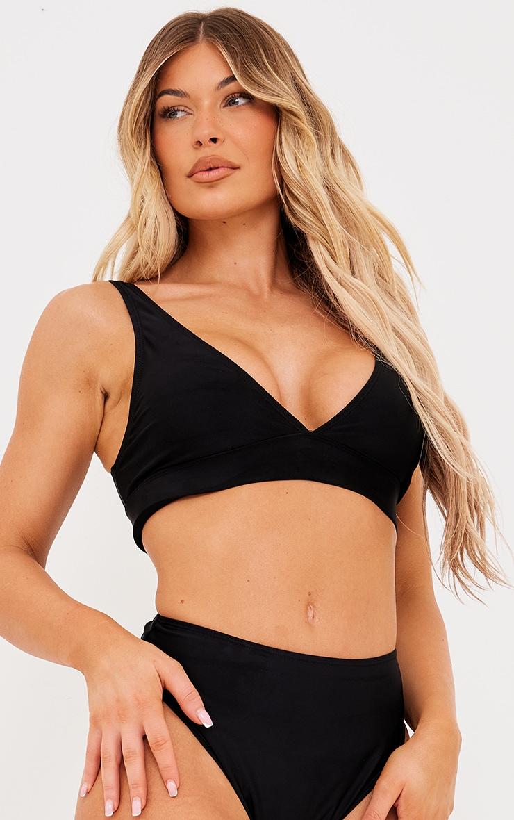 Black Plunge Mix & Match Bikini Top Product Image